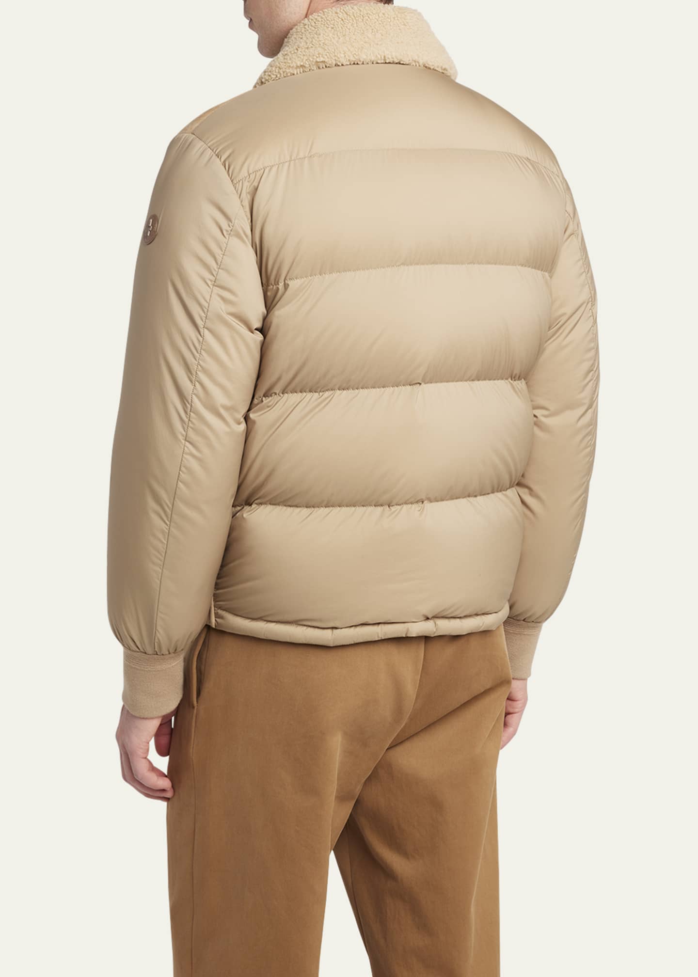 Moncler Men's Tonnay Leather and Down Quilted Jacket - Bergdorf