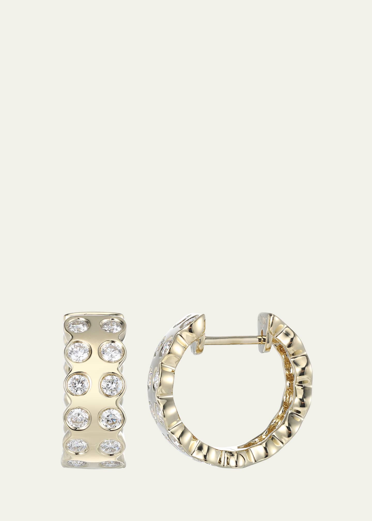 TYPE JEWELRY LEGGO 2.0 Small 14K Gold Diamond Hoop Earrings