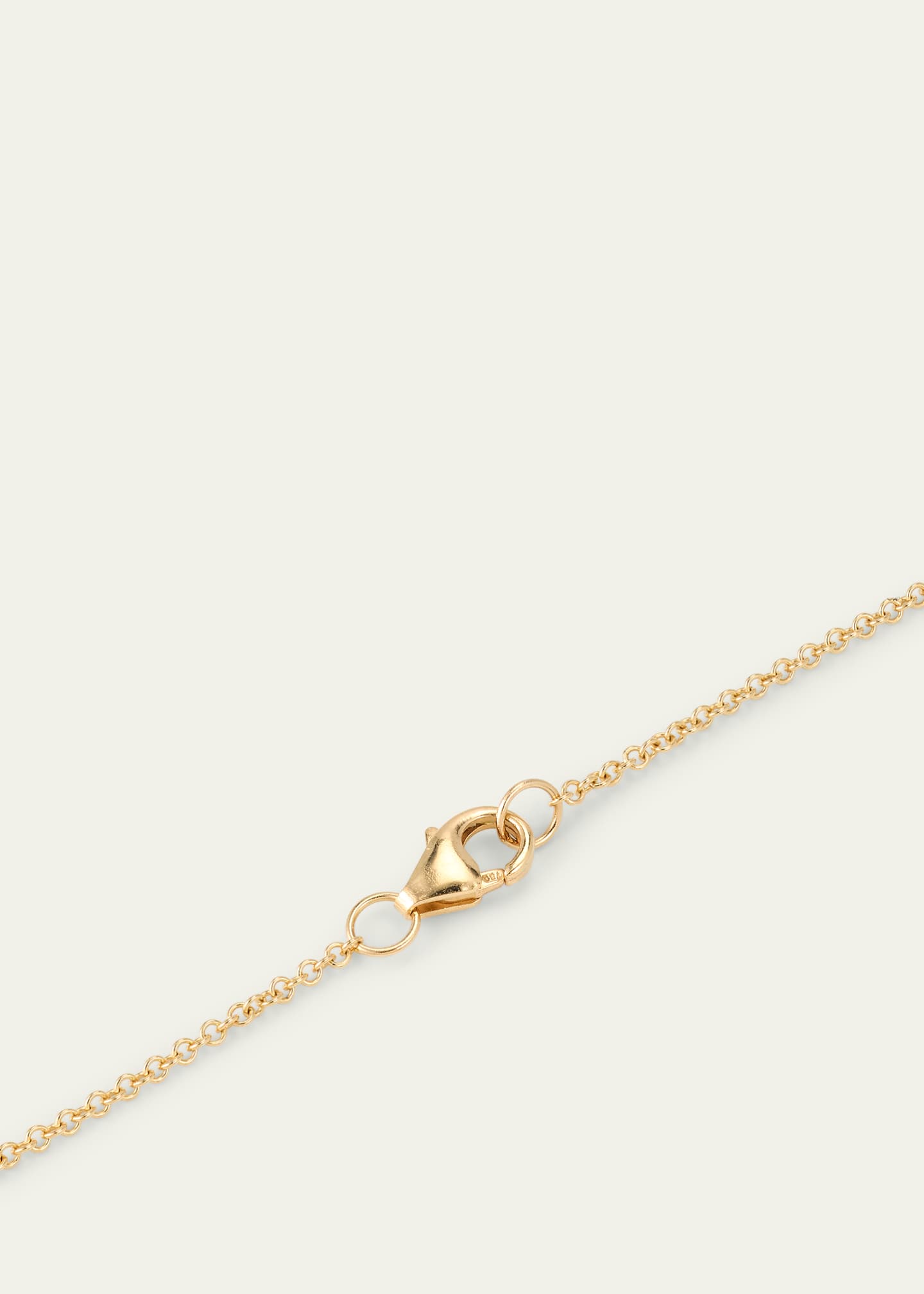 18K Bubble Letter Pendant Necklace with 2 Diamonds, 18"L