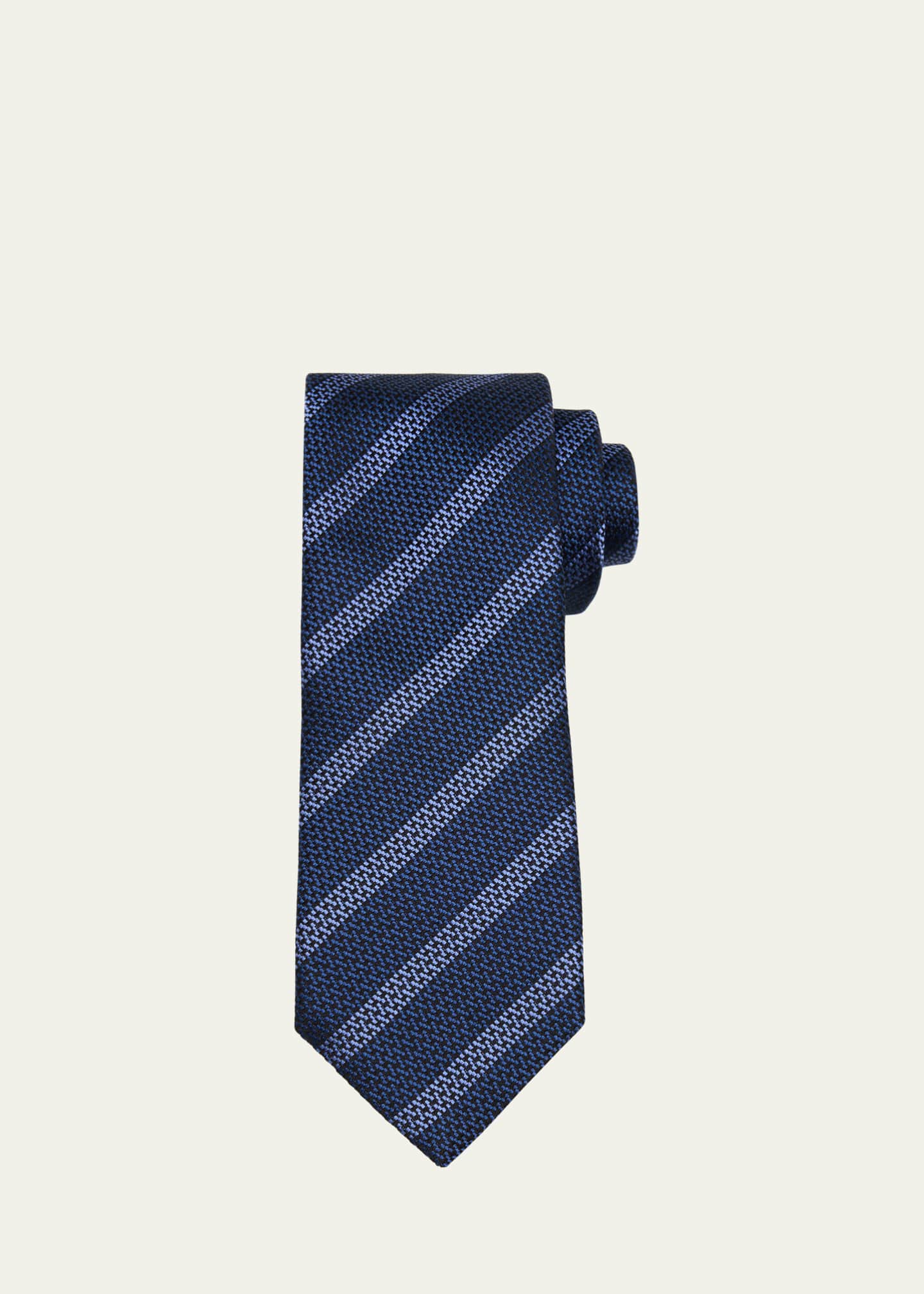 Brunello Cucinelli Men's Cross Stitch Stripe Tie - Bergdorf Goodman