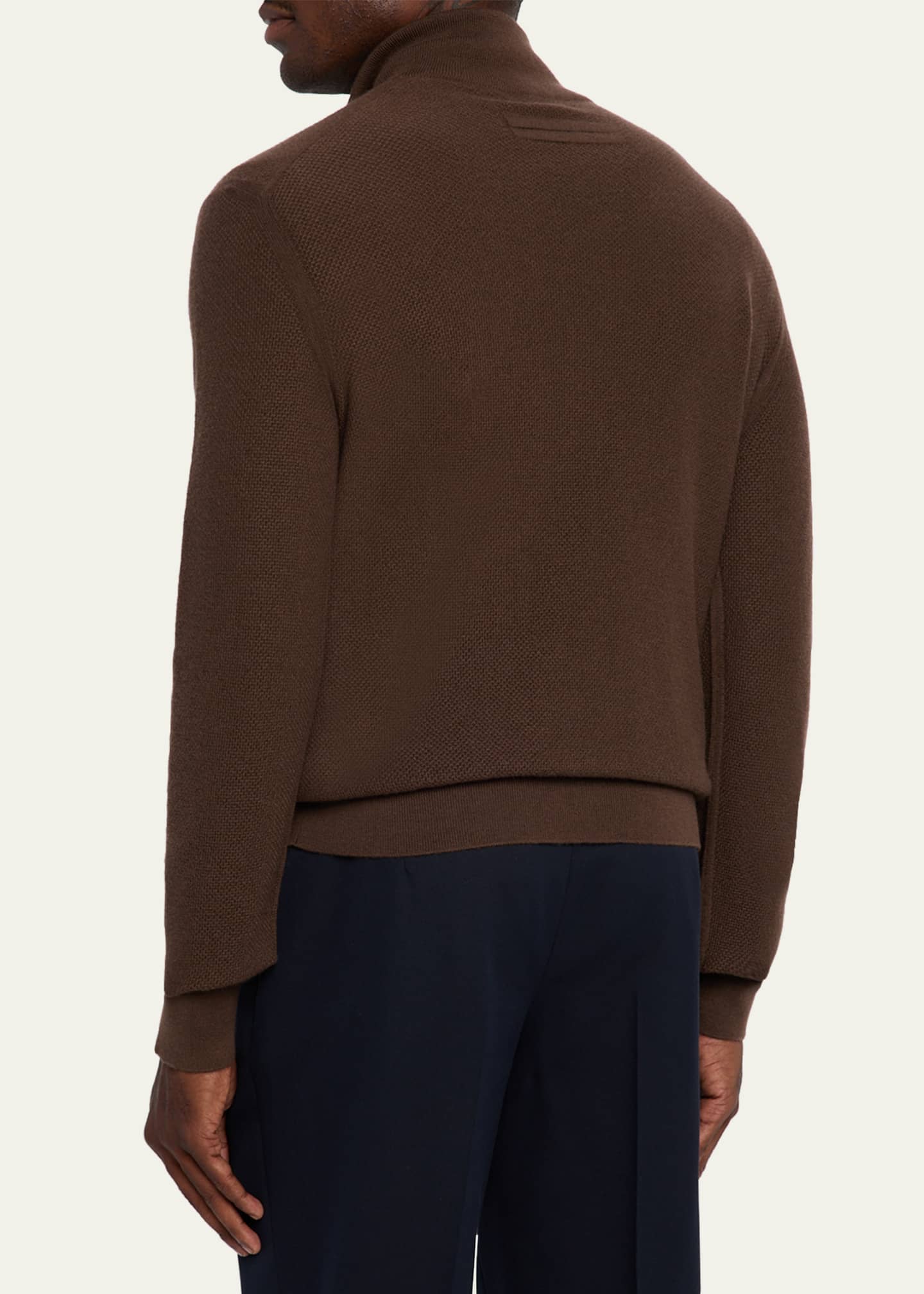 ZEGNA Men's Cashmere Waffle-Knit Quarter-Zip Sweater - Bergdorf