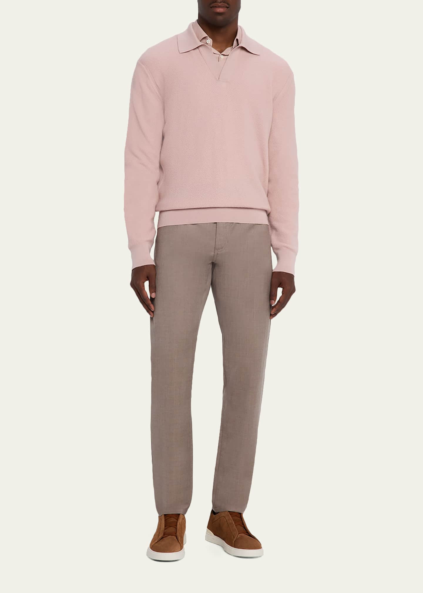 ZEGNA Men's Oasi Cashmere Johnny Collar Polo Sweater - Bergdorf