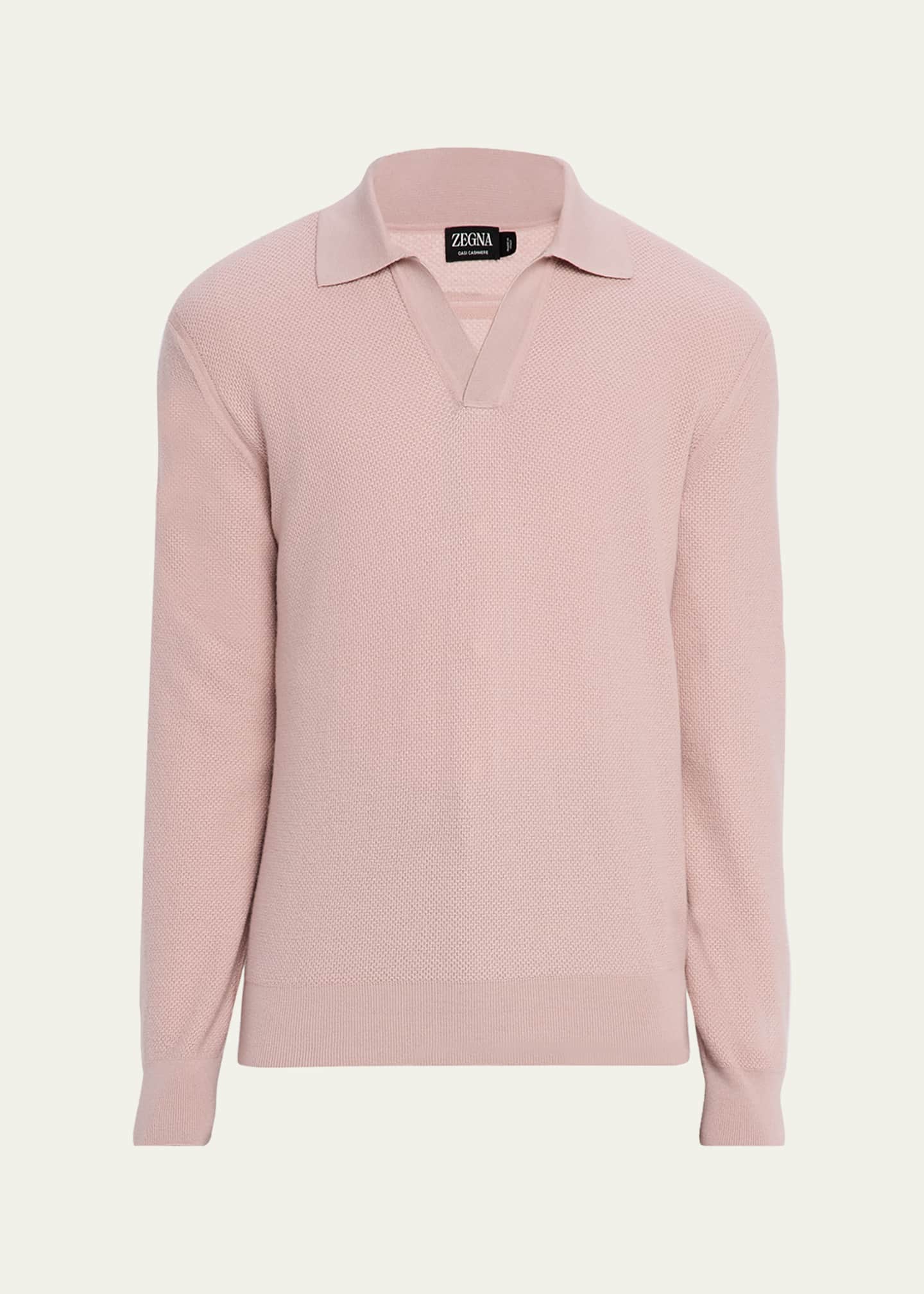 ZEGNA Men's Oasi Cashmere Johnny Collar Polo Sweater - Bergdorf