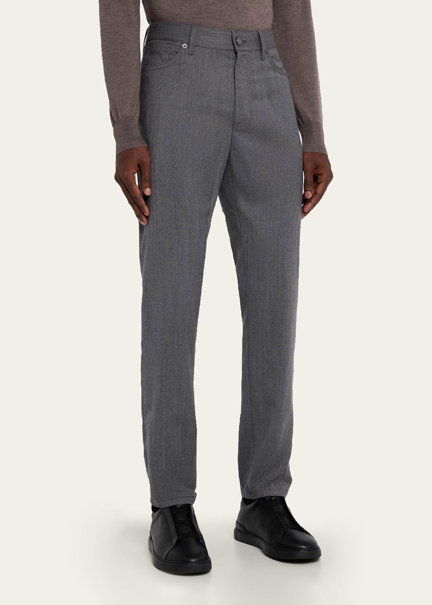 ZEGNA Men's Wool Straight Leg Five-Pocket Pants - Bergdorf Goodman