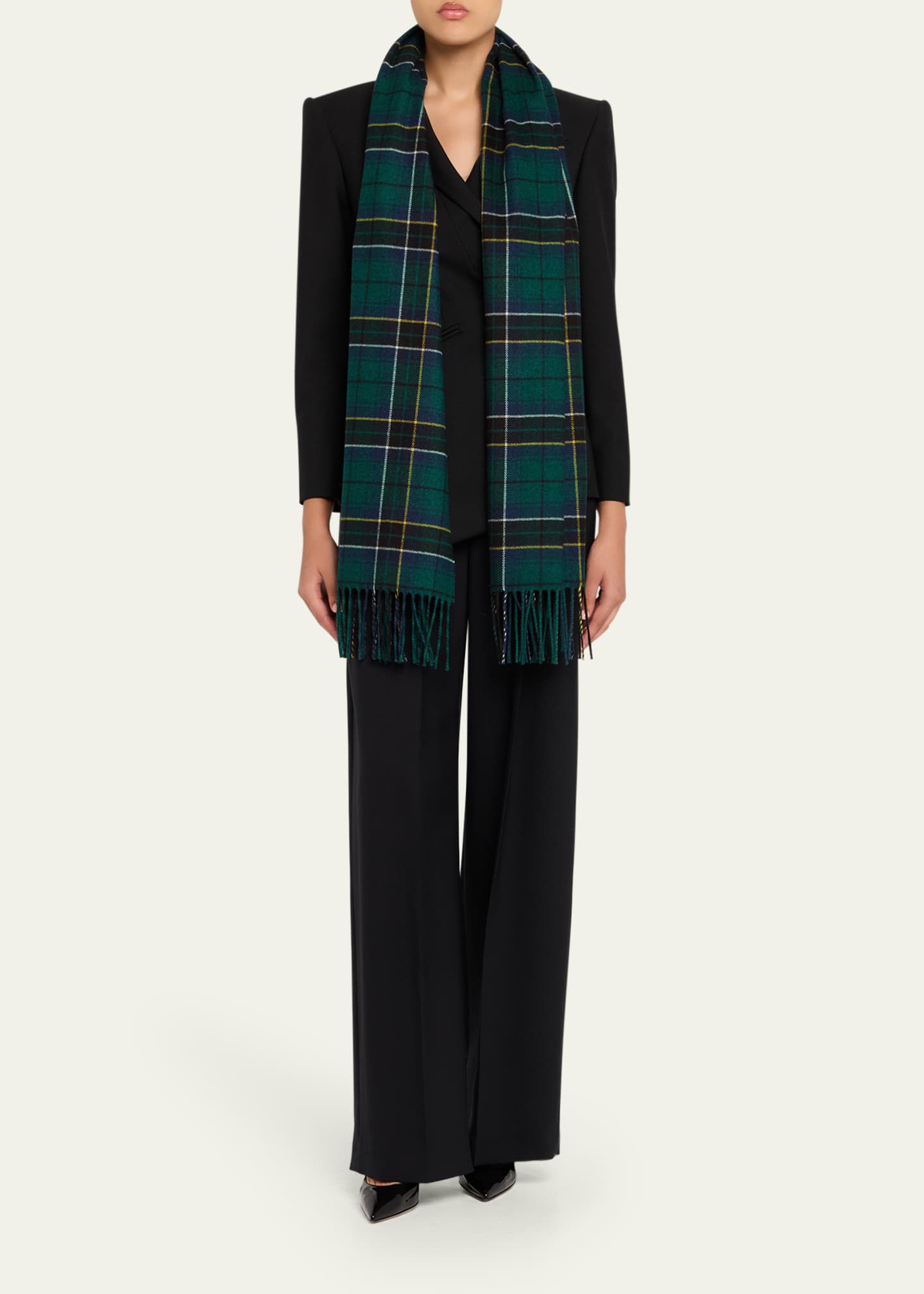 McQueen Silk & Cashmere Tartan Scarf Image 2 of 3