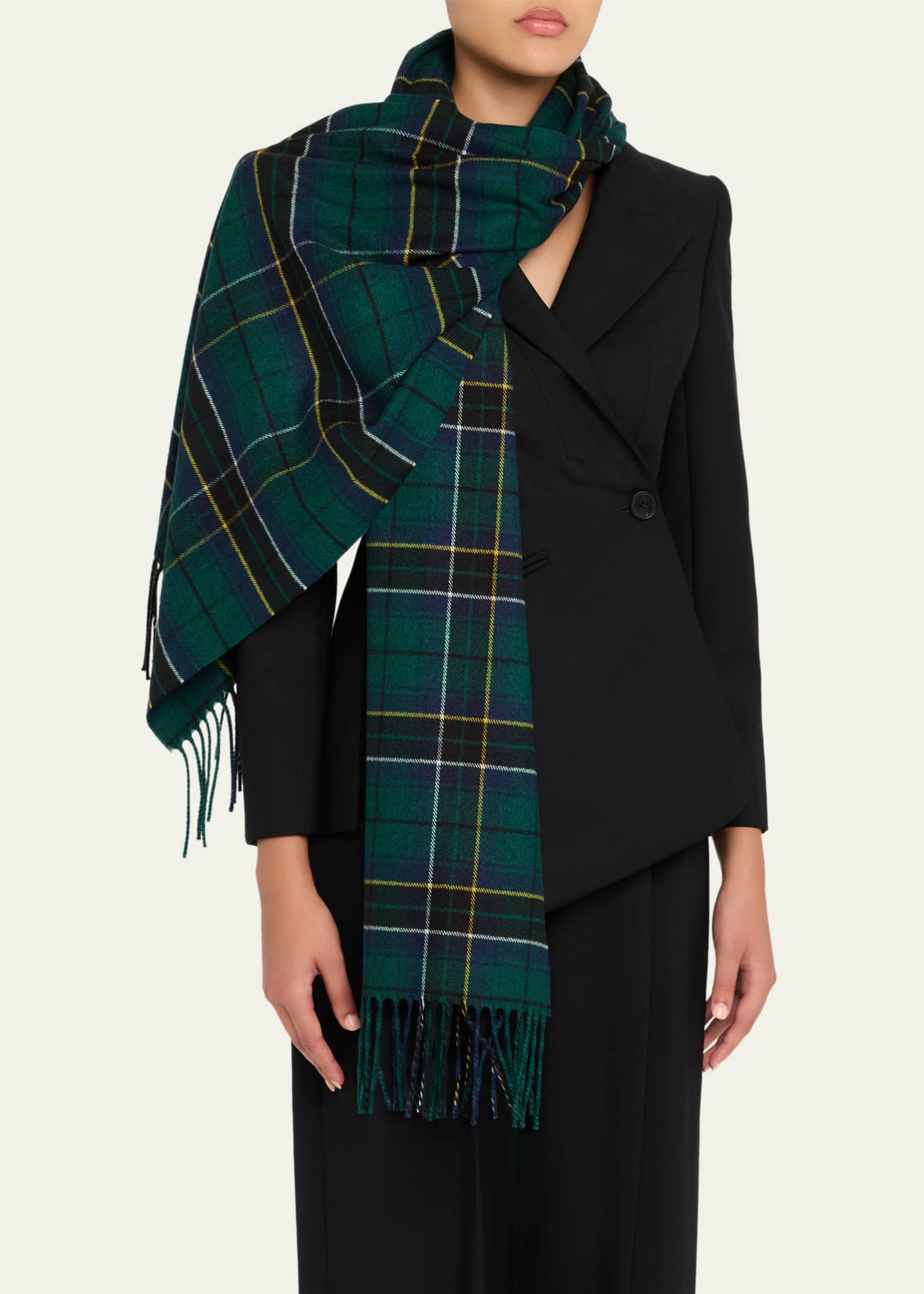 McQueen Silk & Cashmere Tartan Scarf Image 3 of 3