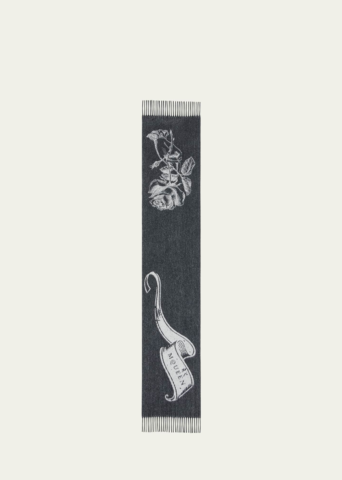 McQueen Cashmere & Wool Tattoo Scarf Image 1 of 3