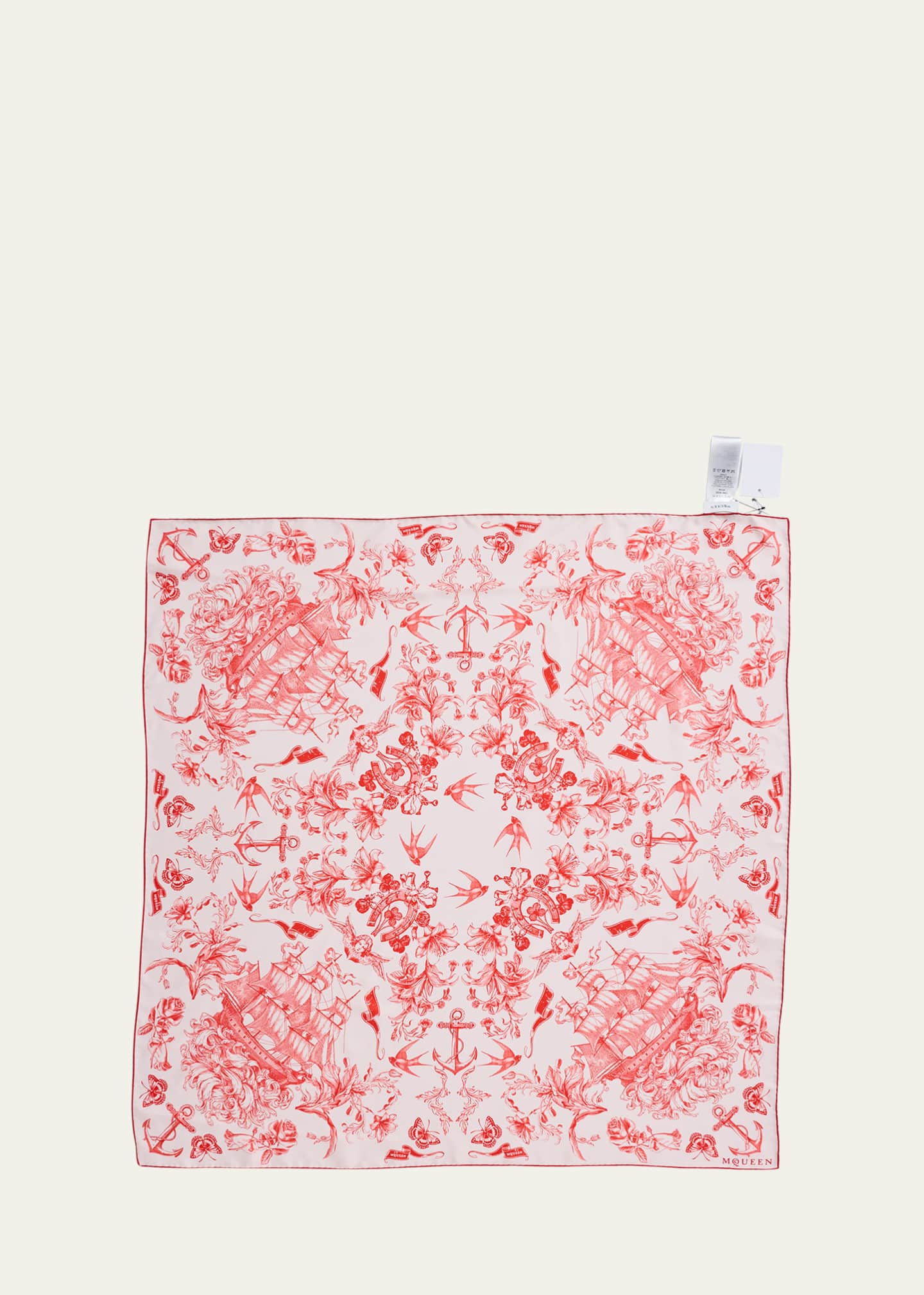 McQueen Sailor Tattoo Silk Scarf Image 4 of 4
