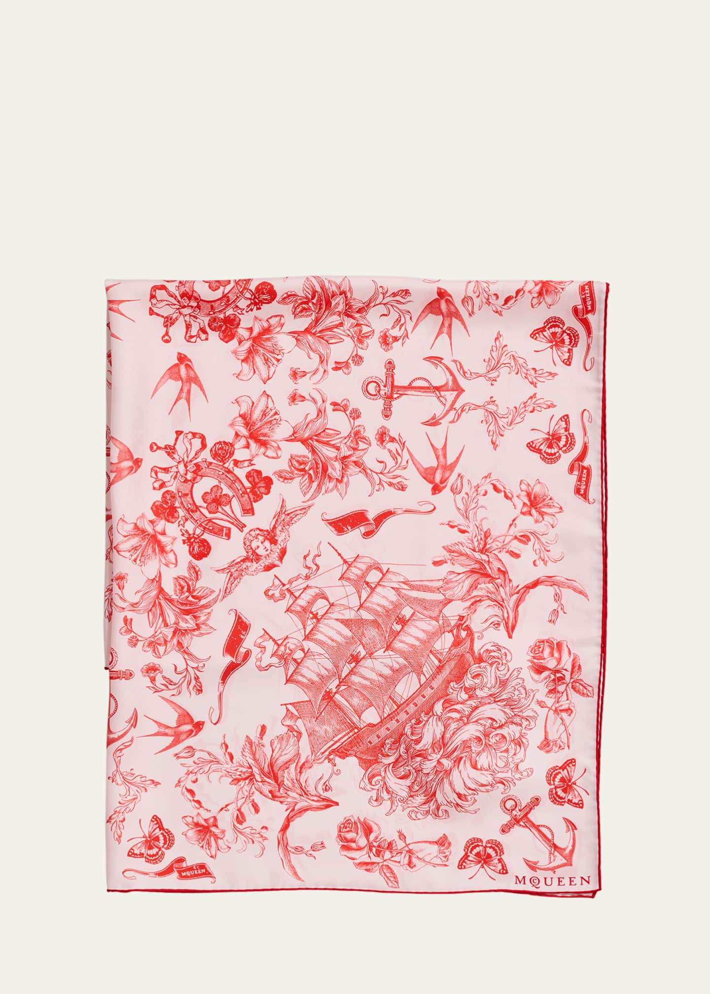 McQueen Sailor Tattoo Silk Scarf Image 1 of 4