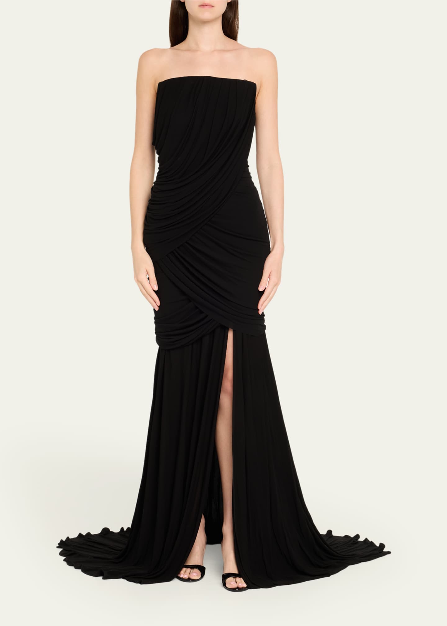 Atelier Prabal Gurung Rooney Draped Jersey Strapless Mermaid Gown Image 2 of 5