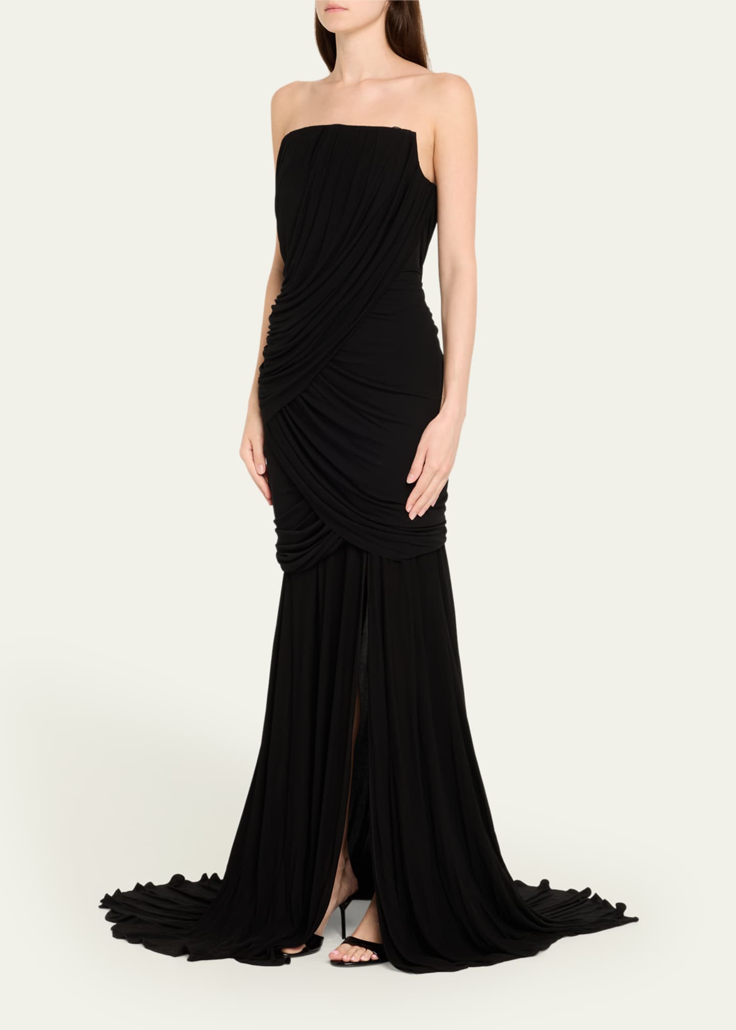 Atelier Prabal Gurung Rooney Draped Jersey Strapless Mermaid Gown Image 4 of 5
