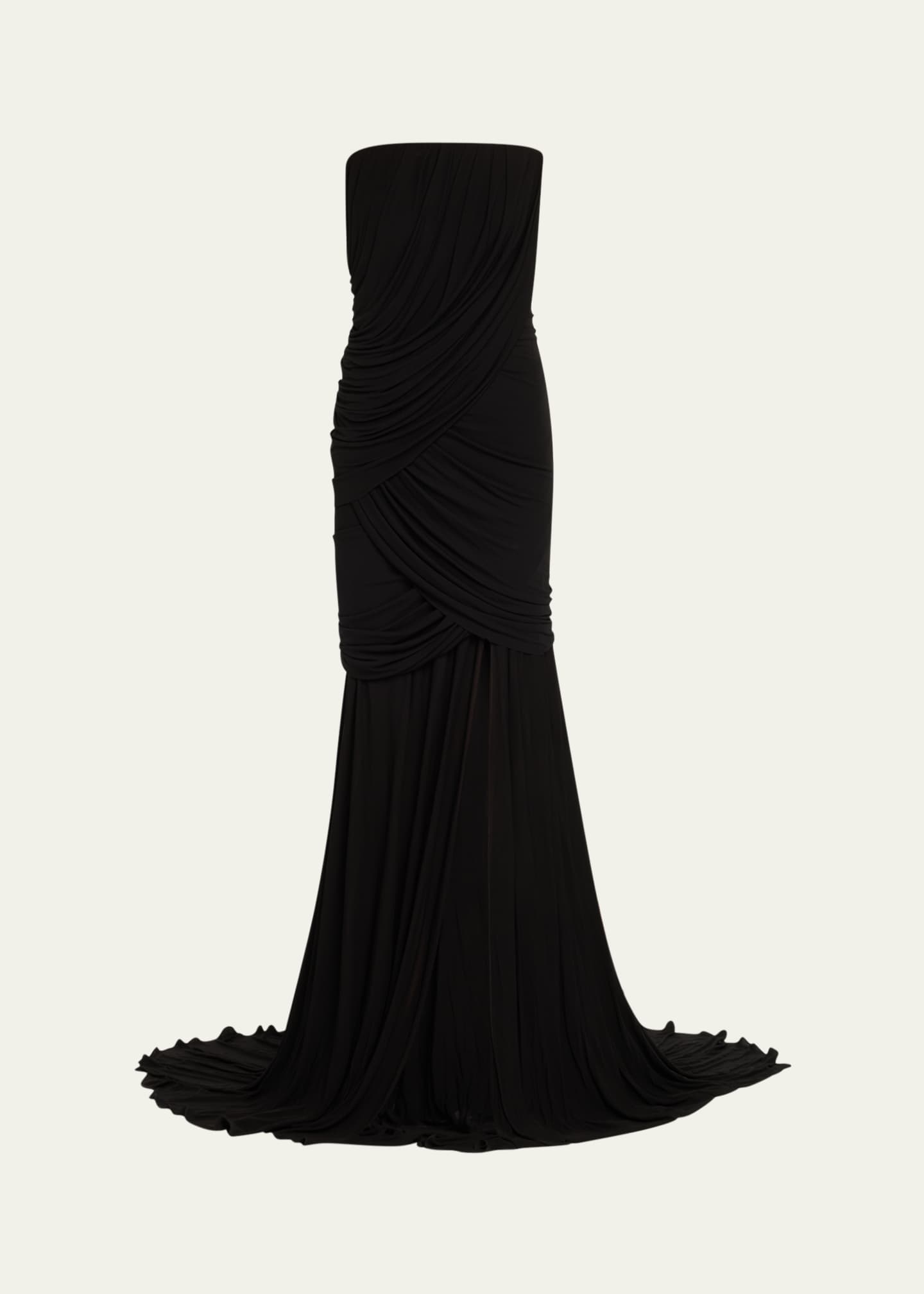 Atelier Prabal Gurung Rooney Draped Jersey Strapless Mermaid Gown Image 1 of 5