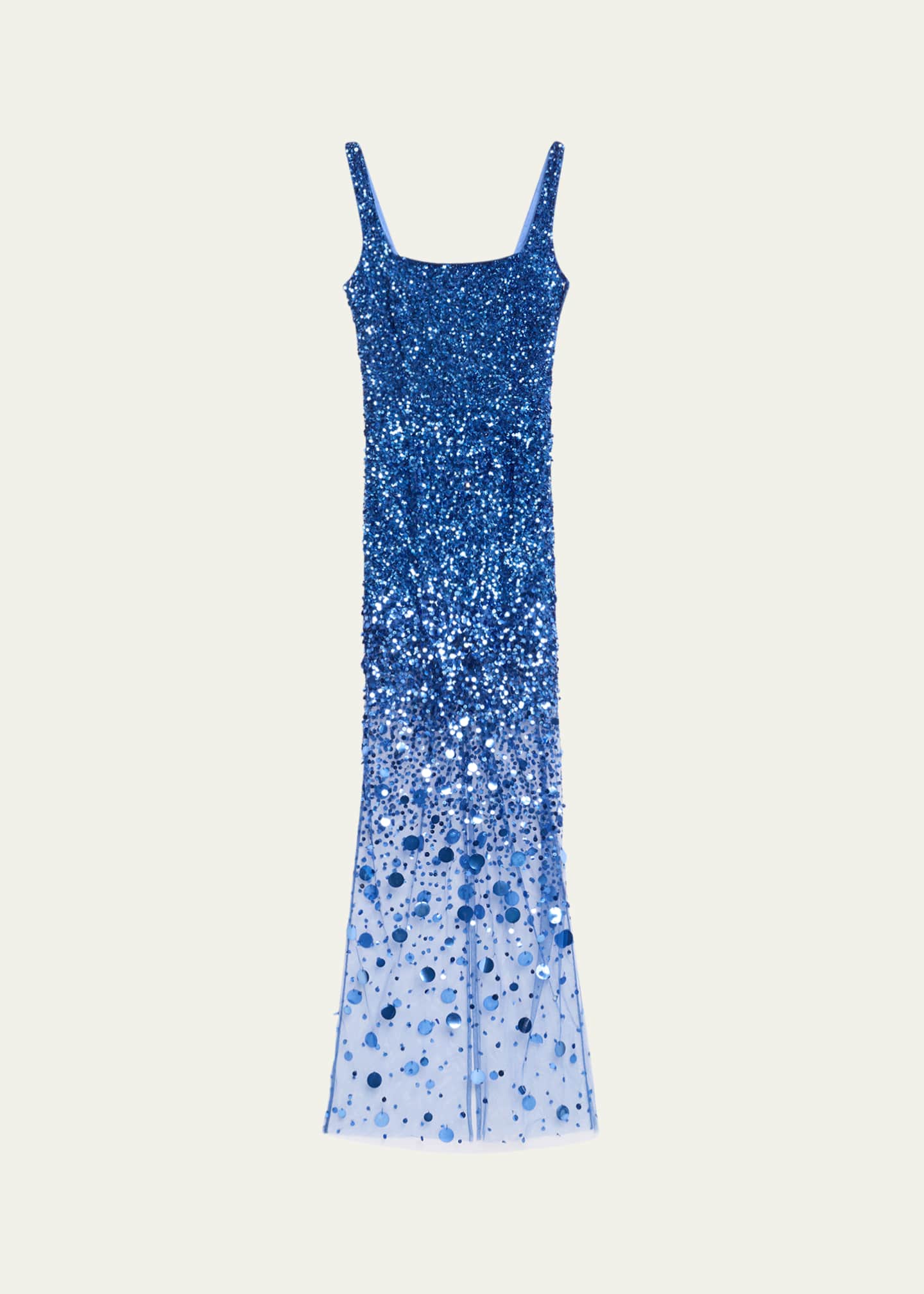 Atelier Prabal Gurung Dakota Square-Neck Degrade Beaded Gown Image 1 of 5