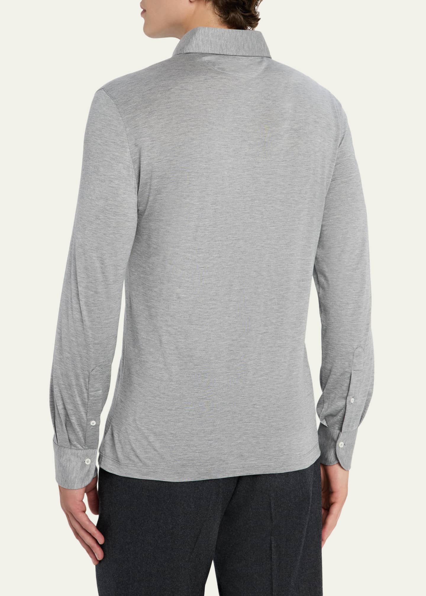 Brunello Cucinelli Men's Silk and Cotton Jersey Long-Sleeve