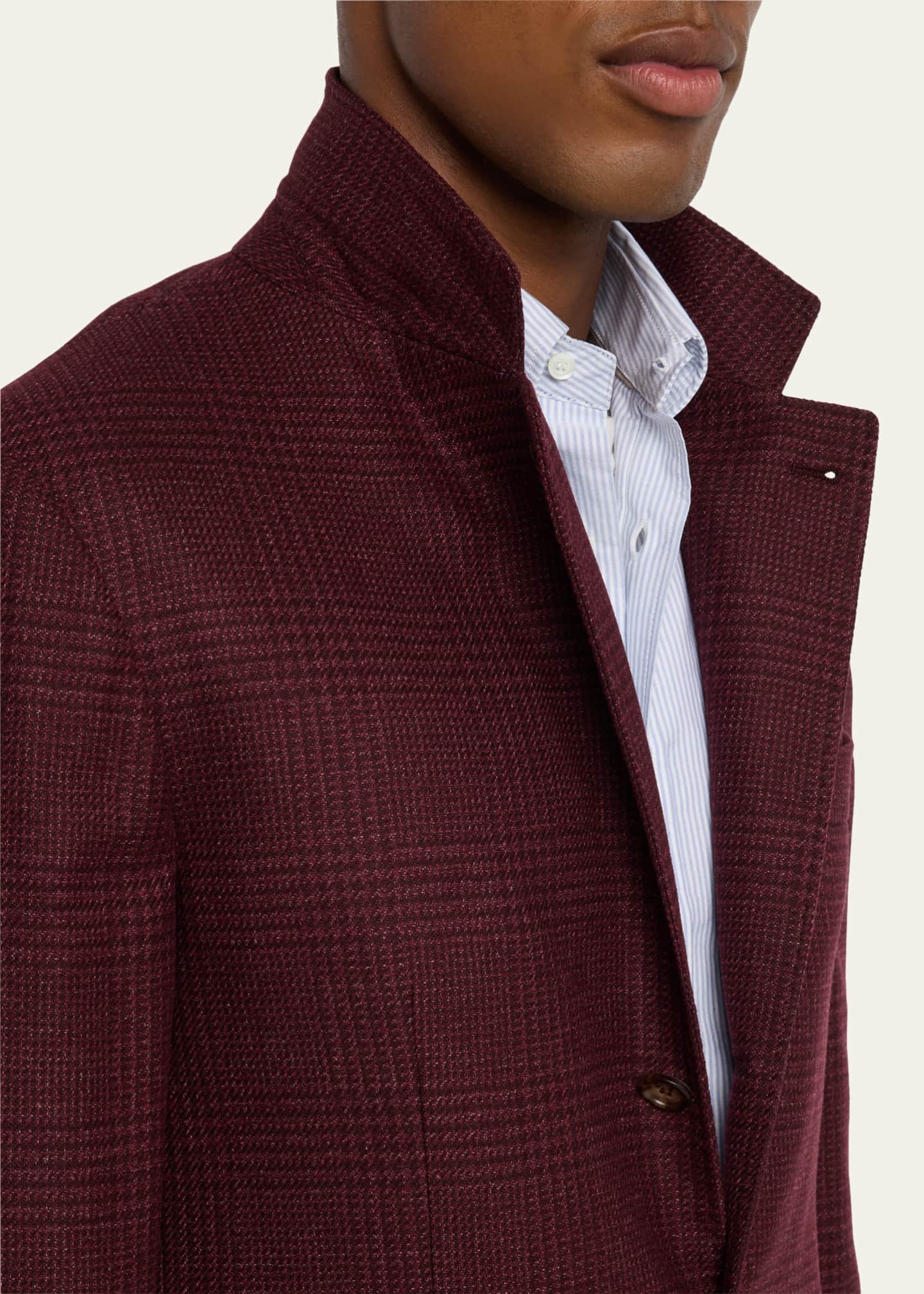 Brunello Cucinelli Men's Prince of Wales Cashmere Jacket Image 7 of 8