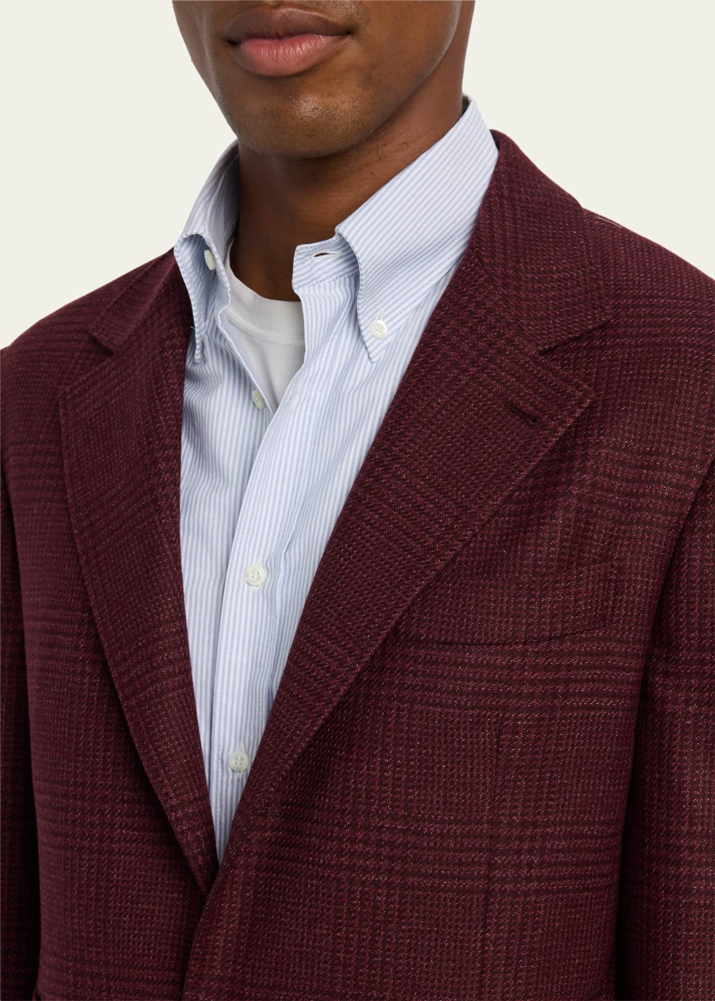 Brunello Cucinelli Men's Prince of Wales Cashmere Jacket Image 5 of 8