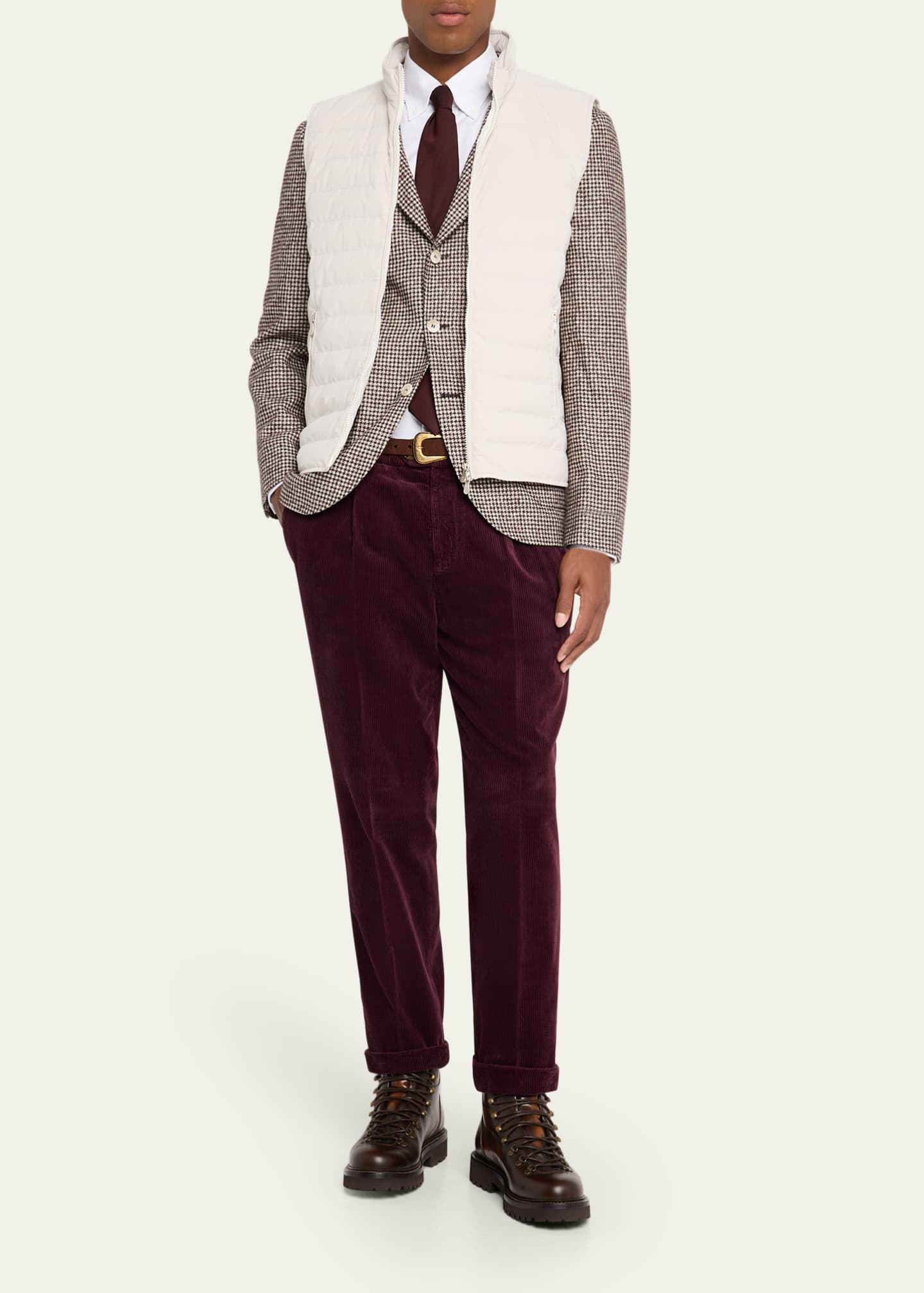 Brunello Cucinelli Men's Wide Wale Corduroy Single Pleat Pants