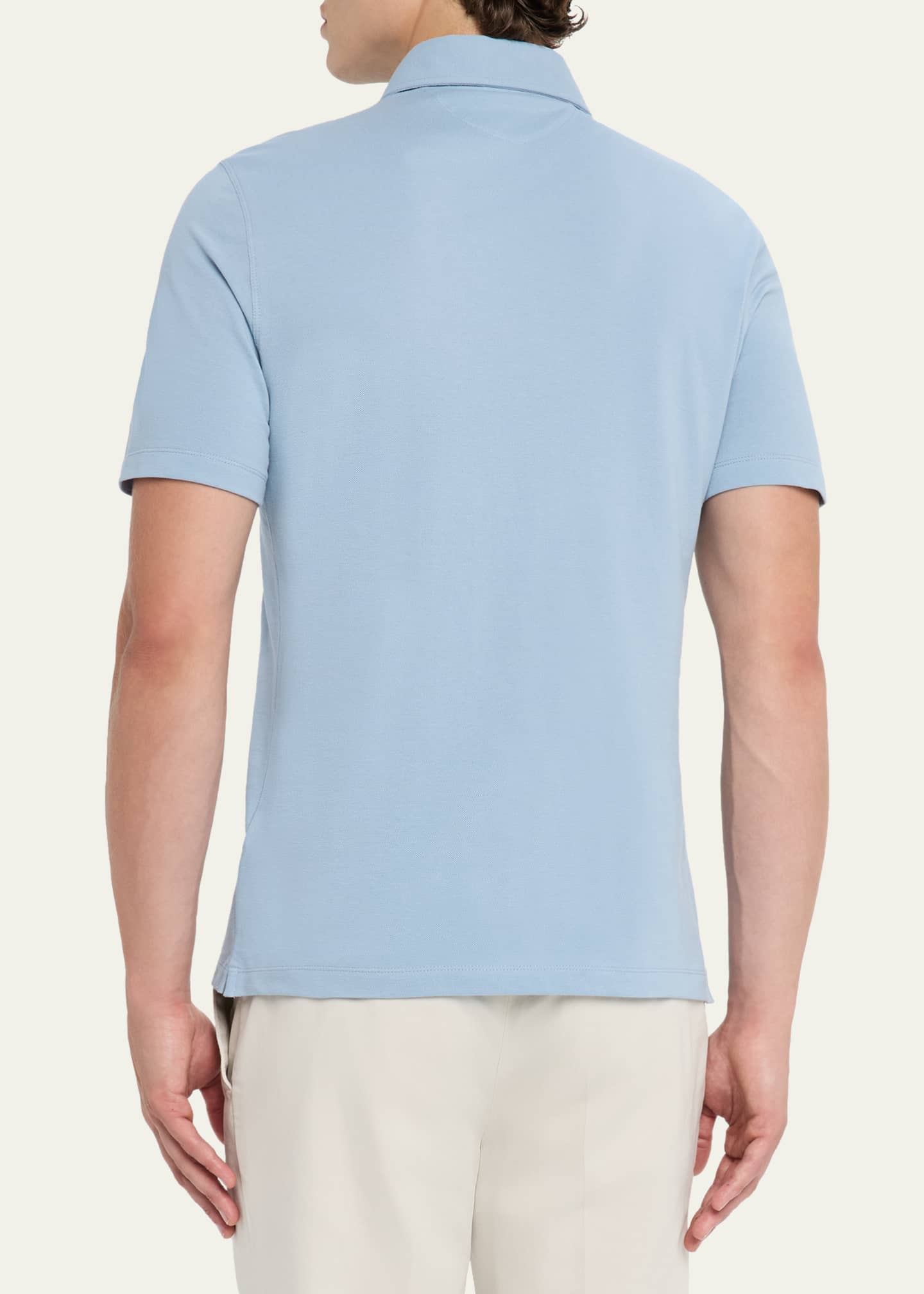 【送料&関税込】Brunello Cucinelli Blue Piquet Polo Shirt Brunello Cucinelli Blue Piquet Polo Shirt | ModeSens