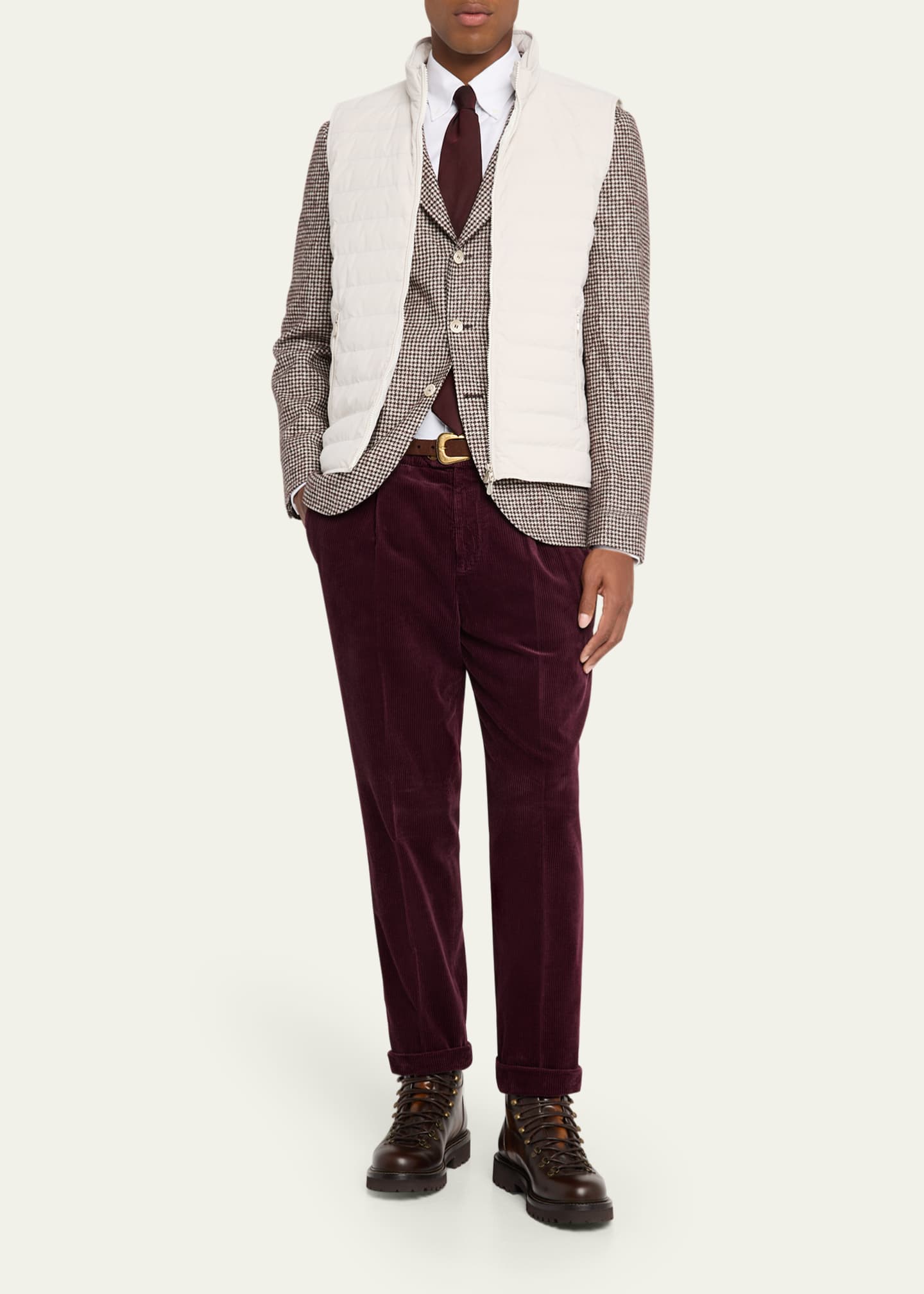 Brunello Cucinelli Men's Alpaca Wool Houndstooth Sport Coat Image 2 of 7