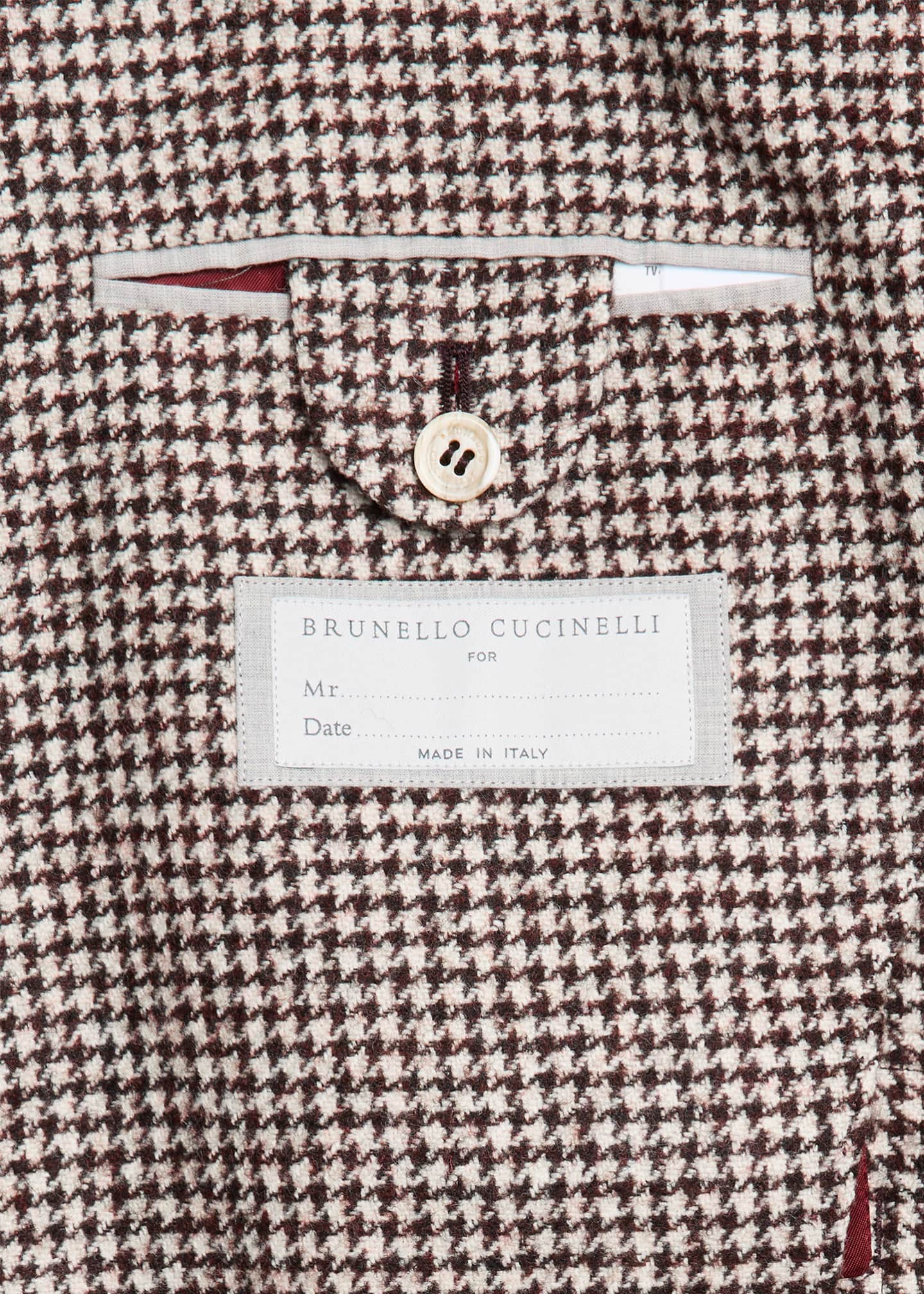 Brunello Cucinelli Men's Alpaca Wool Houndstooth Sport Coat Image 6 of 7