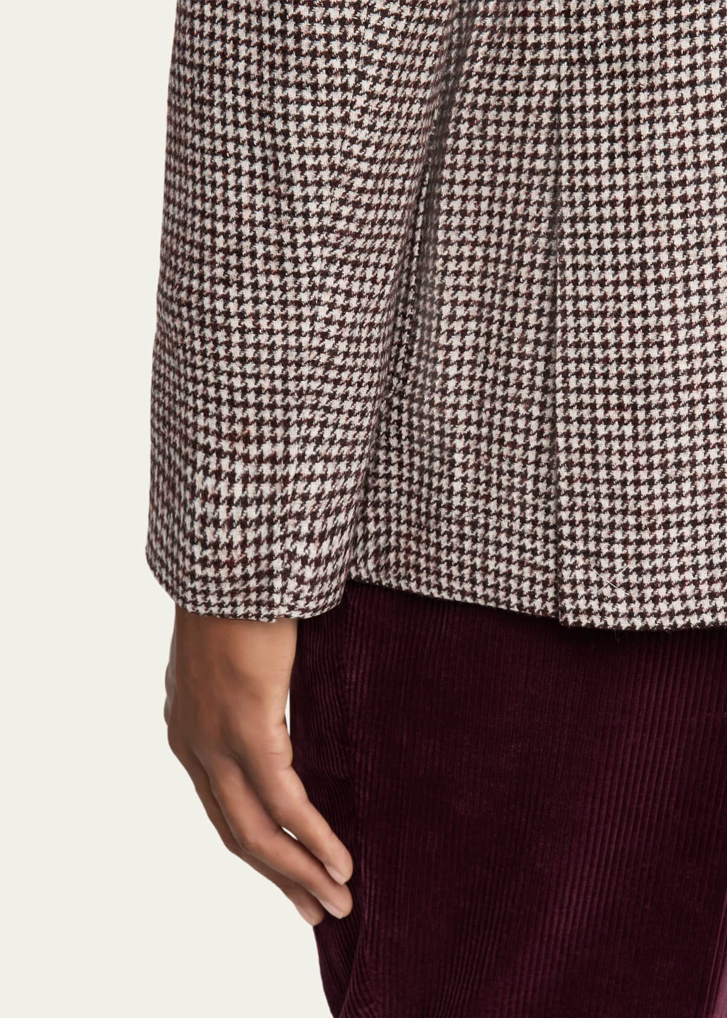 Brunello Cucinelli Men's Alpaca Wool Houndstooth Sport Coat Image 5 of 7