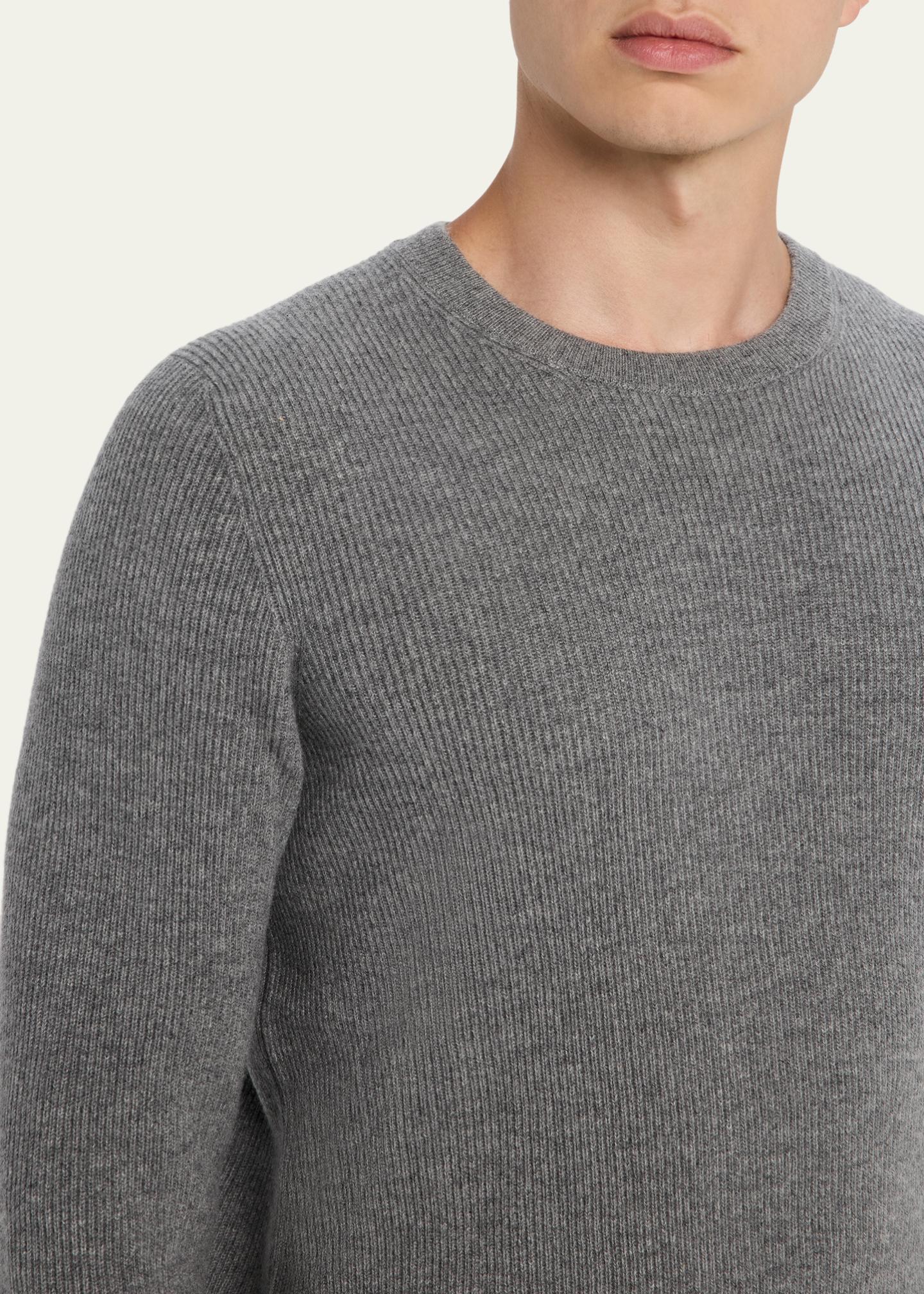 Brunello Cucinelli Men's Cashmere English Rib Crewneck Sweater