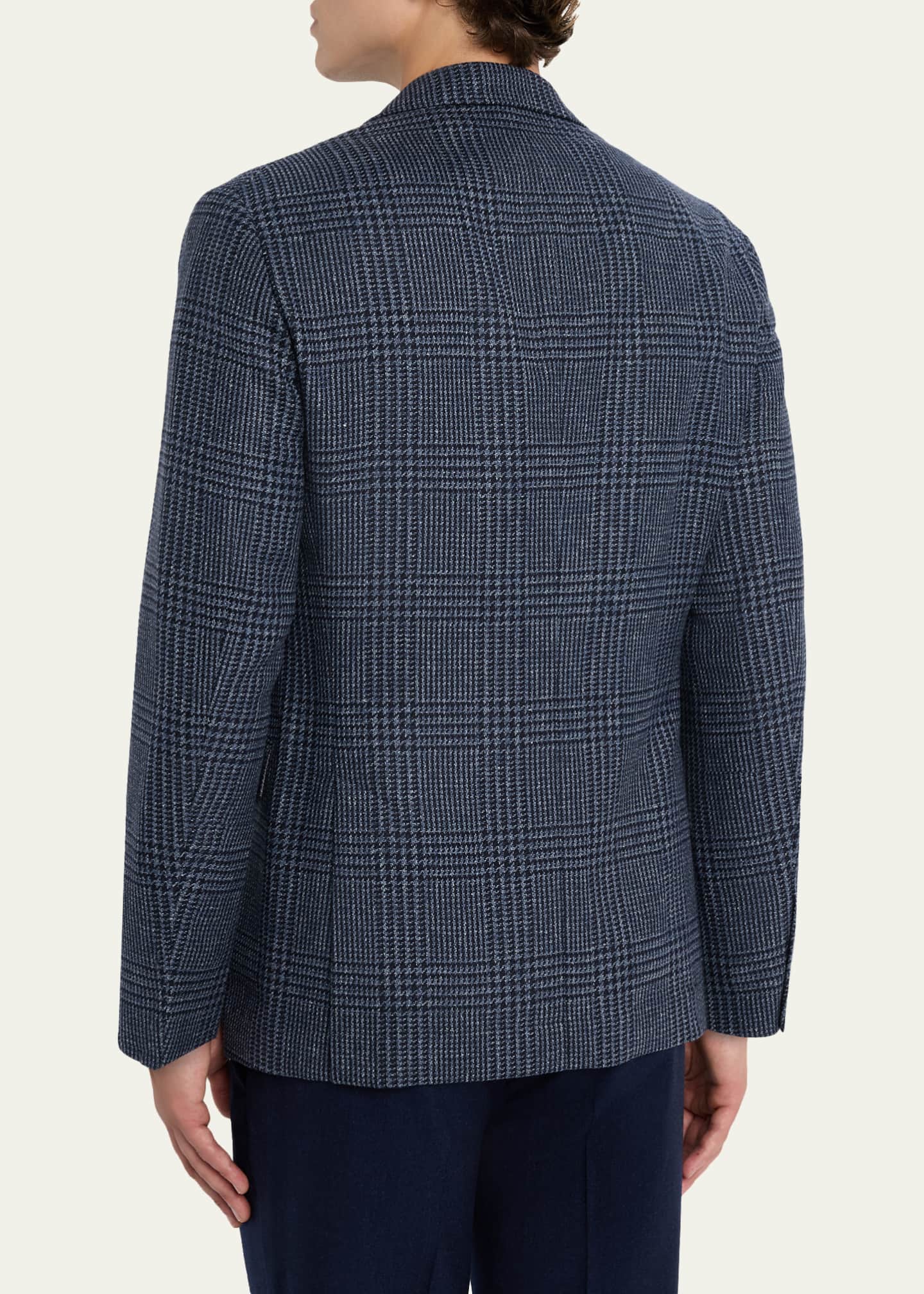 Brunello Cucinelli Men's Alpaca Wool and Silk Plaid Sport Coat Image 2 of 7
