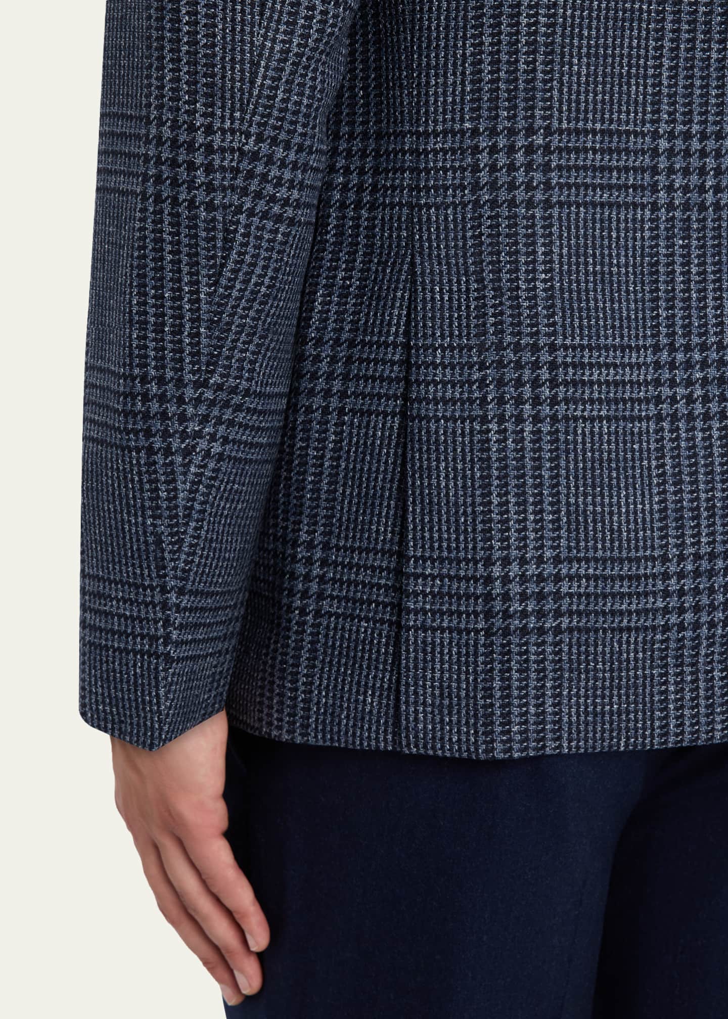 Brunello Cucinelli Men's Alpaca Wool and Silk Plaid Sport Coat Image 7 of 7