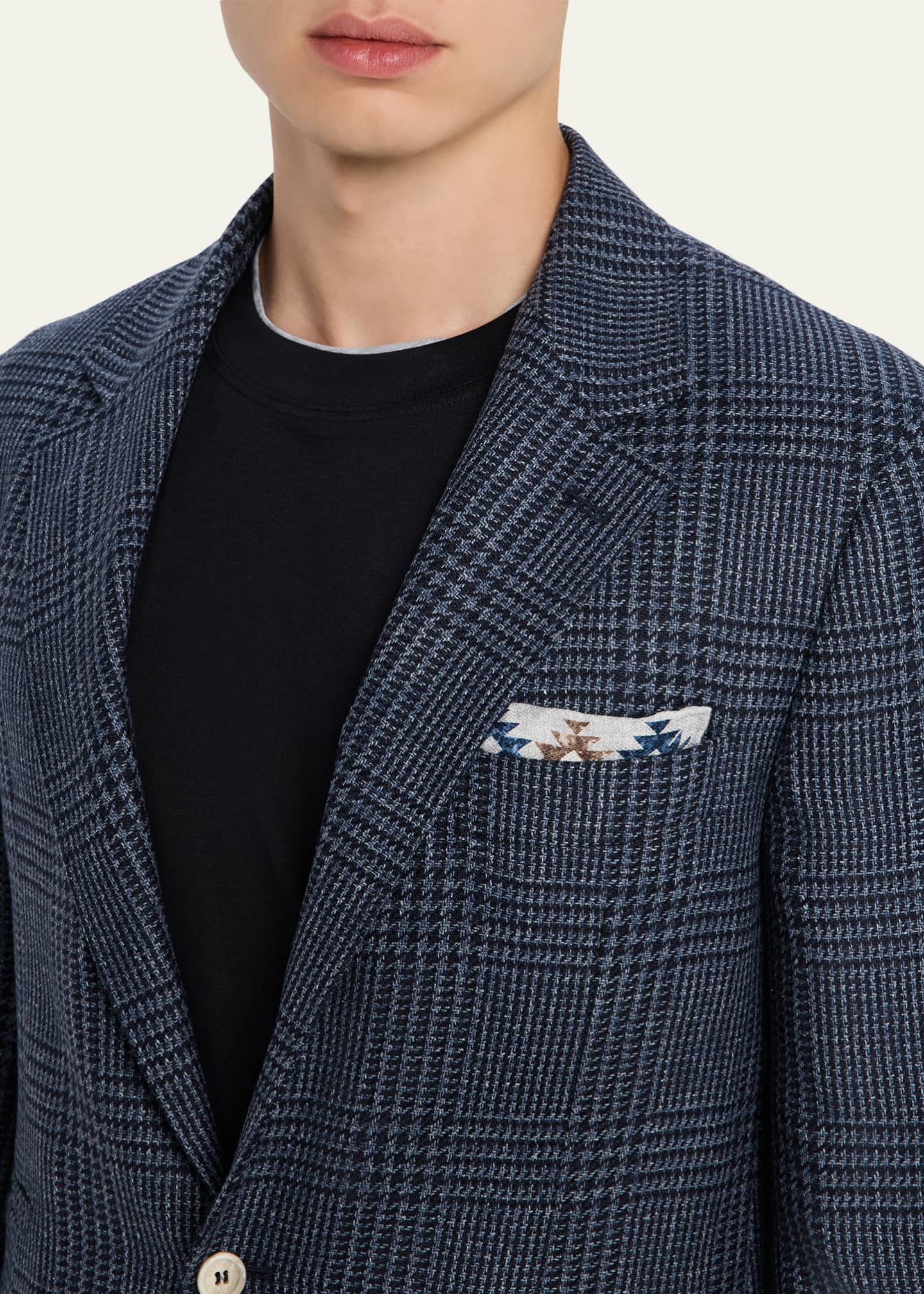 Brunello Cucinelli Men's Alpaca Wool and Silk Plaid Sport Coat Image 4 of 7
