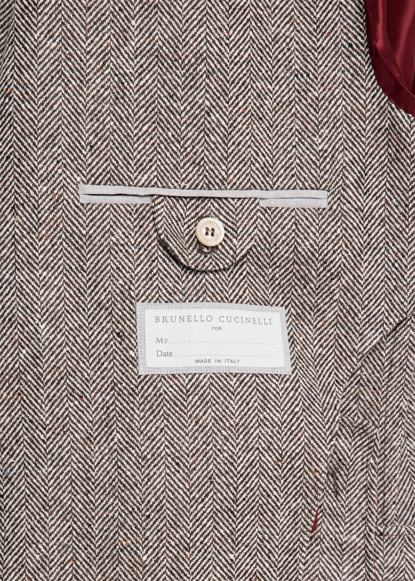 Brunello Cucinelli Men's Wool and Cashmere Herringbone Sport Coat Image 6 of 8