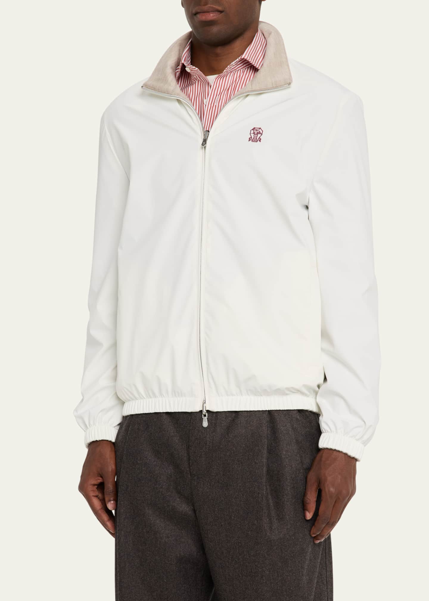 Brunello Cucinelli Men's Water-Resistant Zip-Front Jacket Image 2 of 3