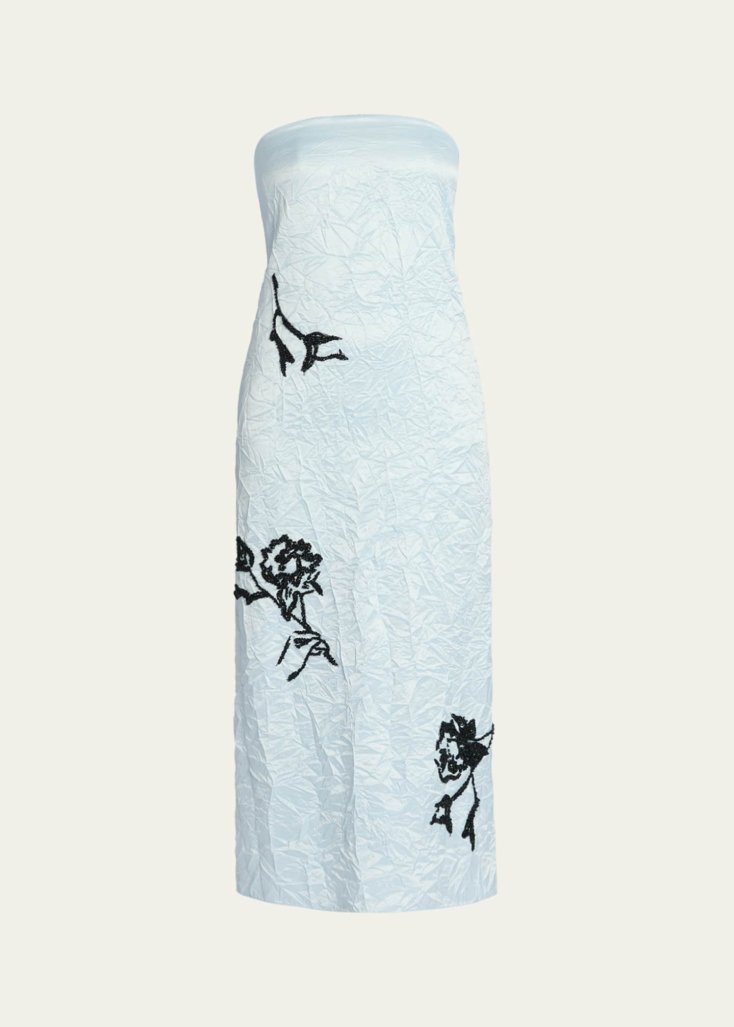 Erdem Strapless Beaded Pencil Cocktail Dress