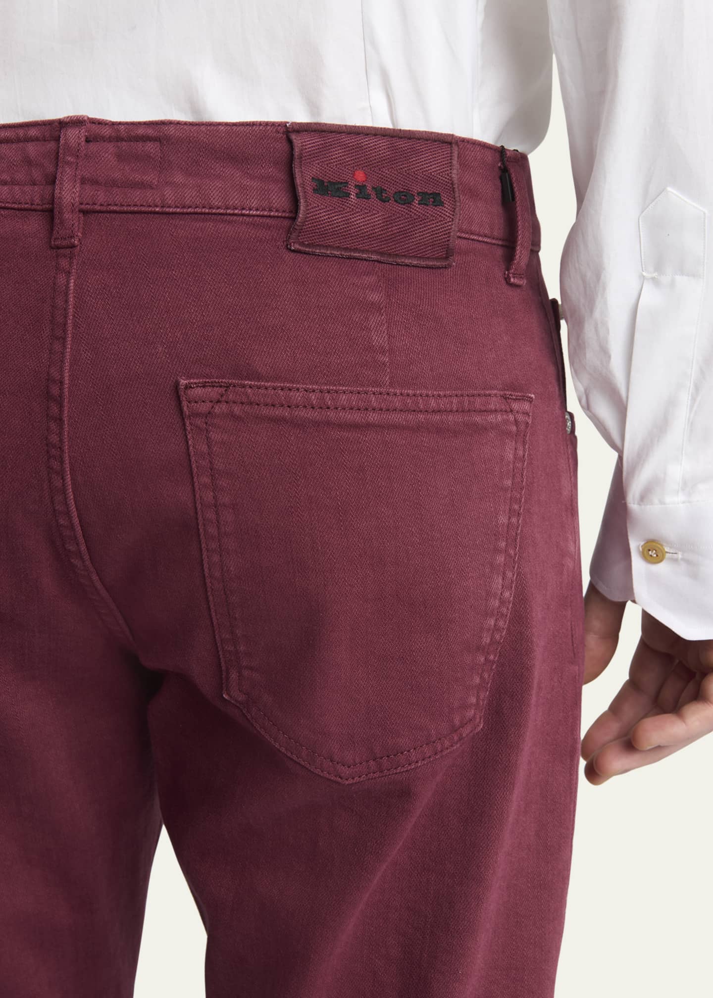 Kiton Men's Cotton Stretch Slim Five-Pocket Pants Image 5 of 5