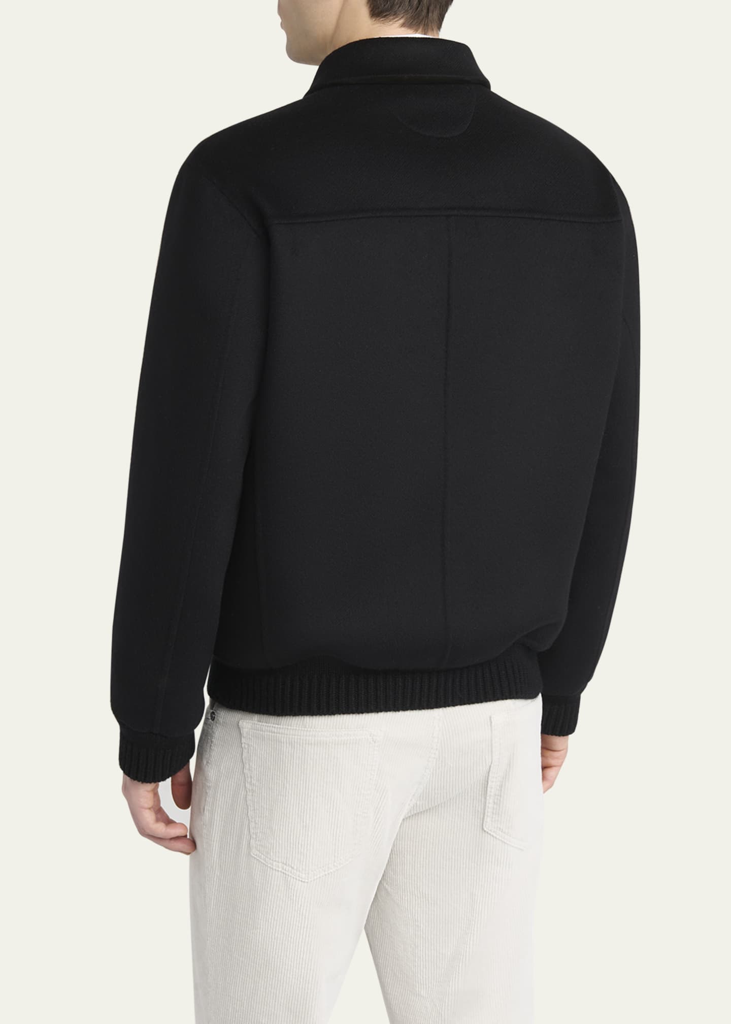 Kiton Men's Wool and Cashmere Full-Zip Bomber Jacket Image 3 of 5