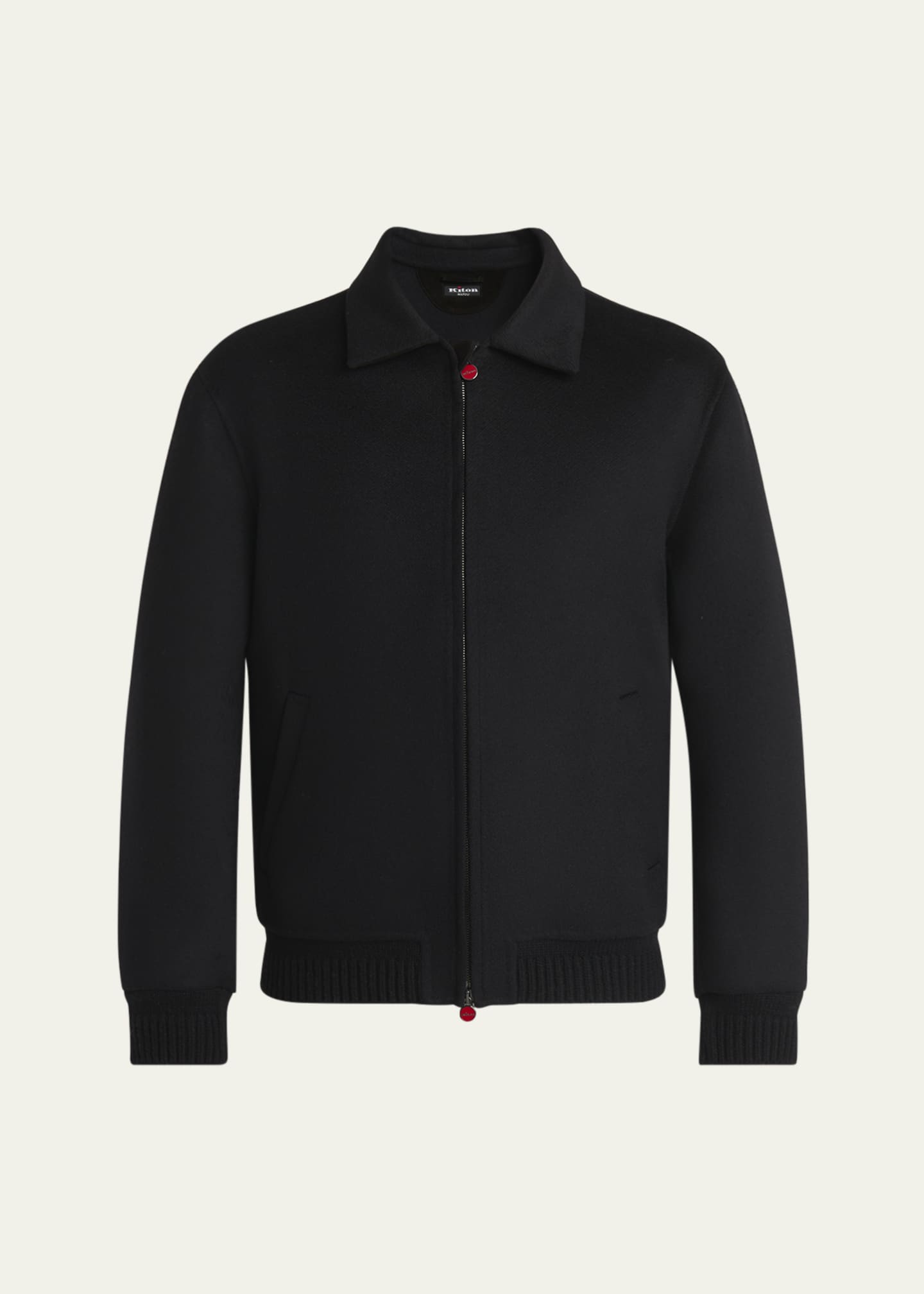 Kiton Men's Wool and Cashmere Full-Zip Bomber Jacket Image 1 of 5