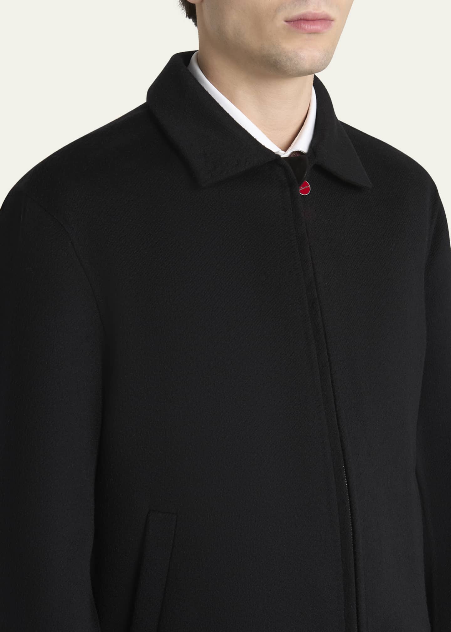 Kiton Men's Wool and Cashmere Full-Zip Bomber Jacket Image 5 of 5