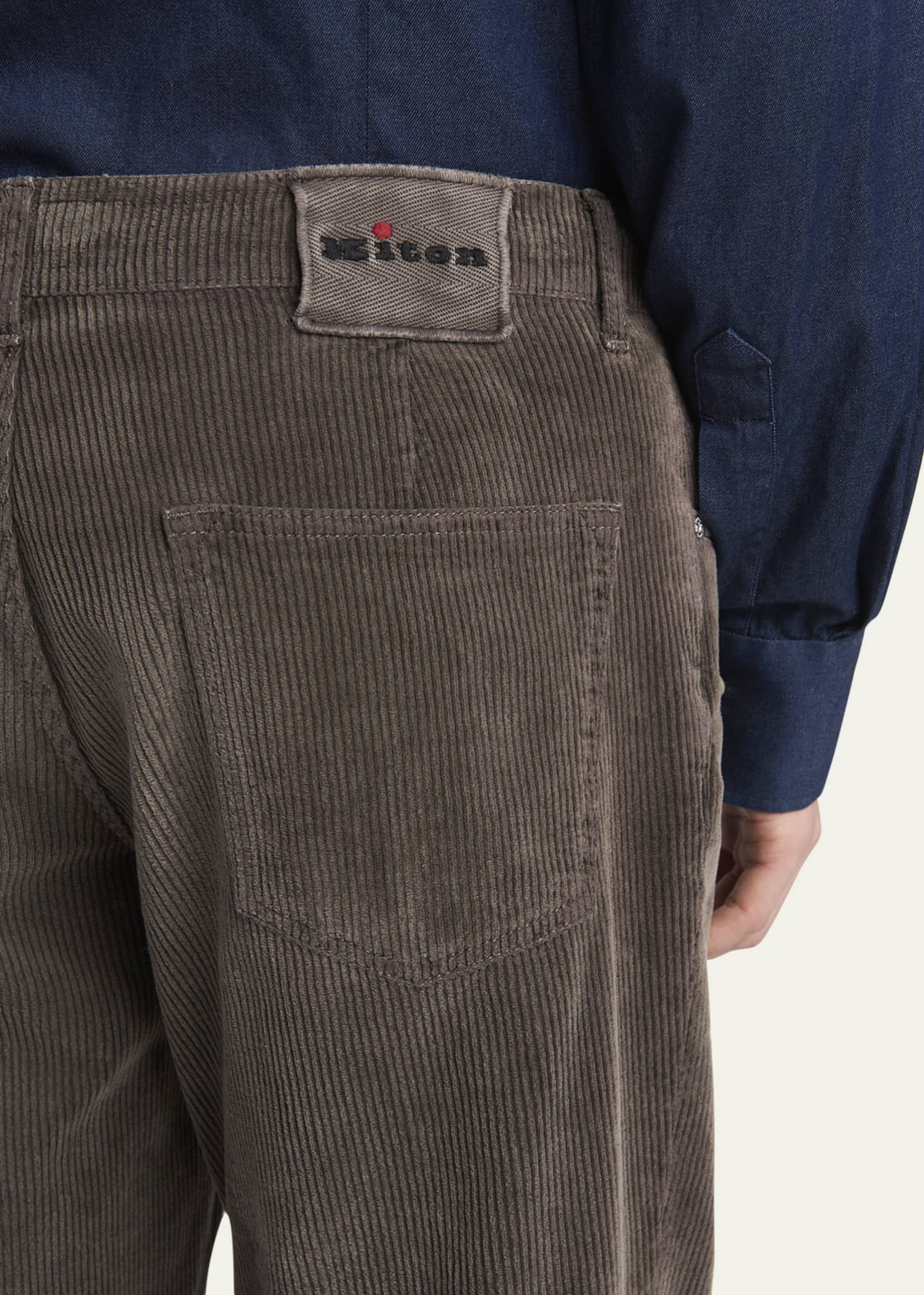 Kiton Men's Cotton Stretch Straight Leg Five-Pocket Pants Image 5 of 5