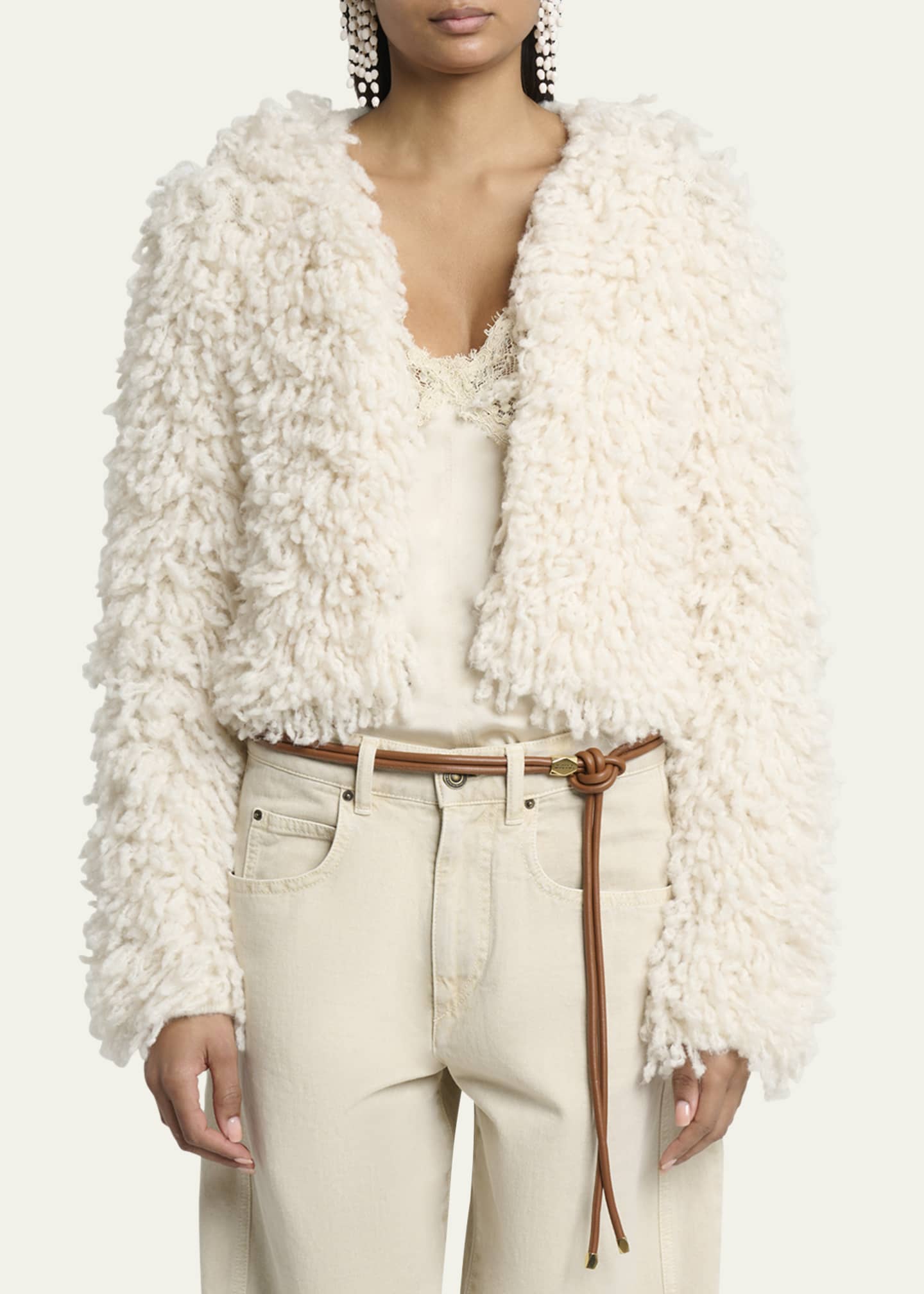 Isabel Marant Fedra Furry Alpaca Knit Jacket Image 4 of 5