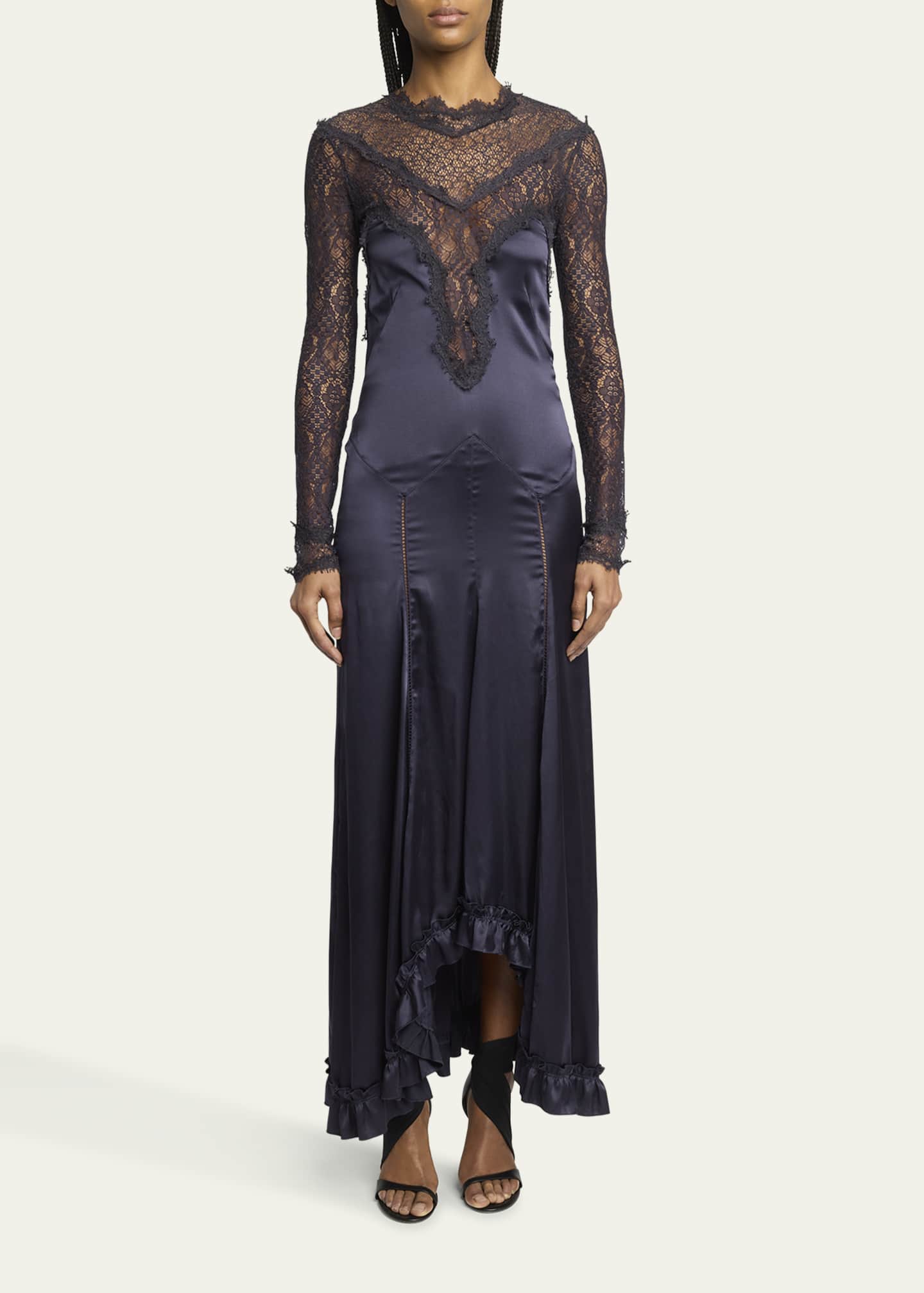 Isabel Marant Dolores Lacy Satin Dress Image 2 of 5