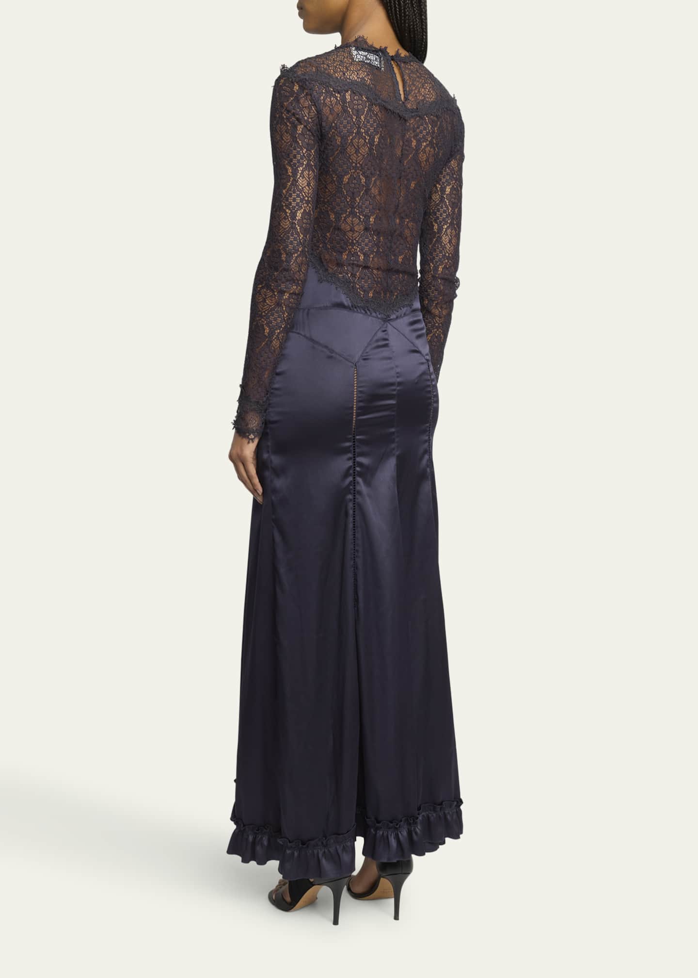 Isabel Marant Dolores Lacy Satin Dress Image 3 of 5
