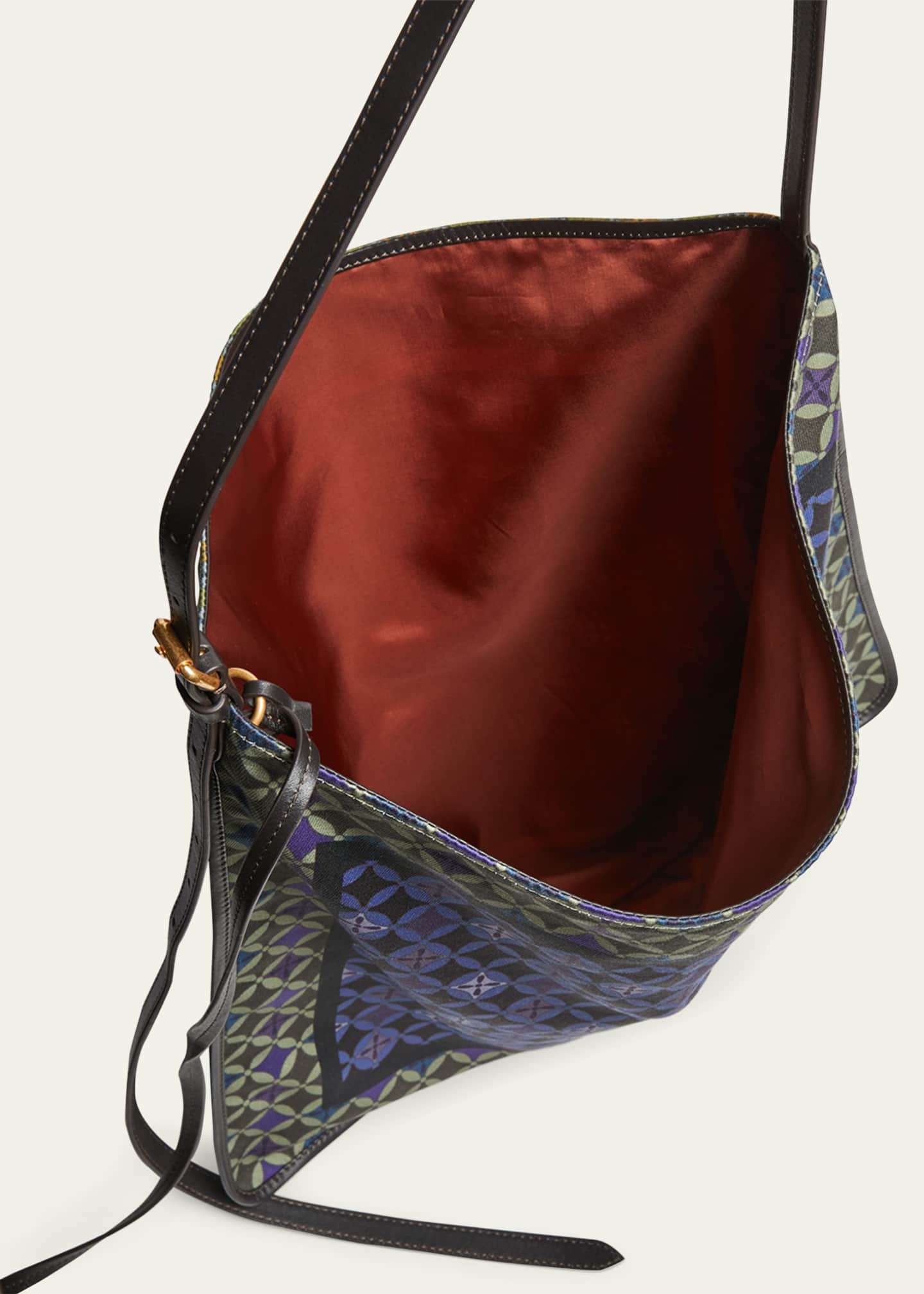 Dries Van Noten Medium Geometric Scarf Hobo Bag Image 3 of 4