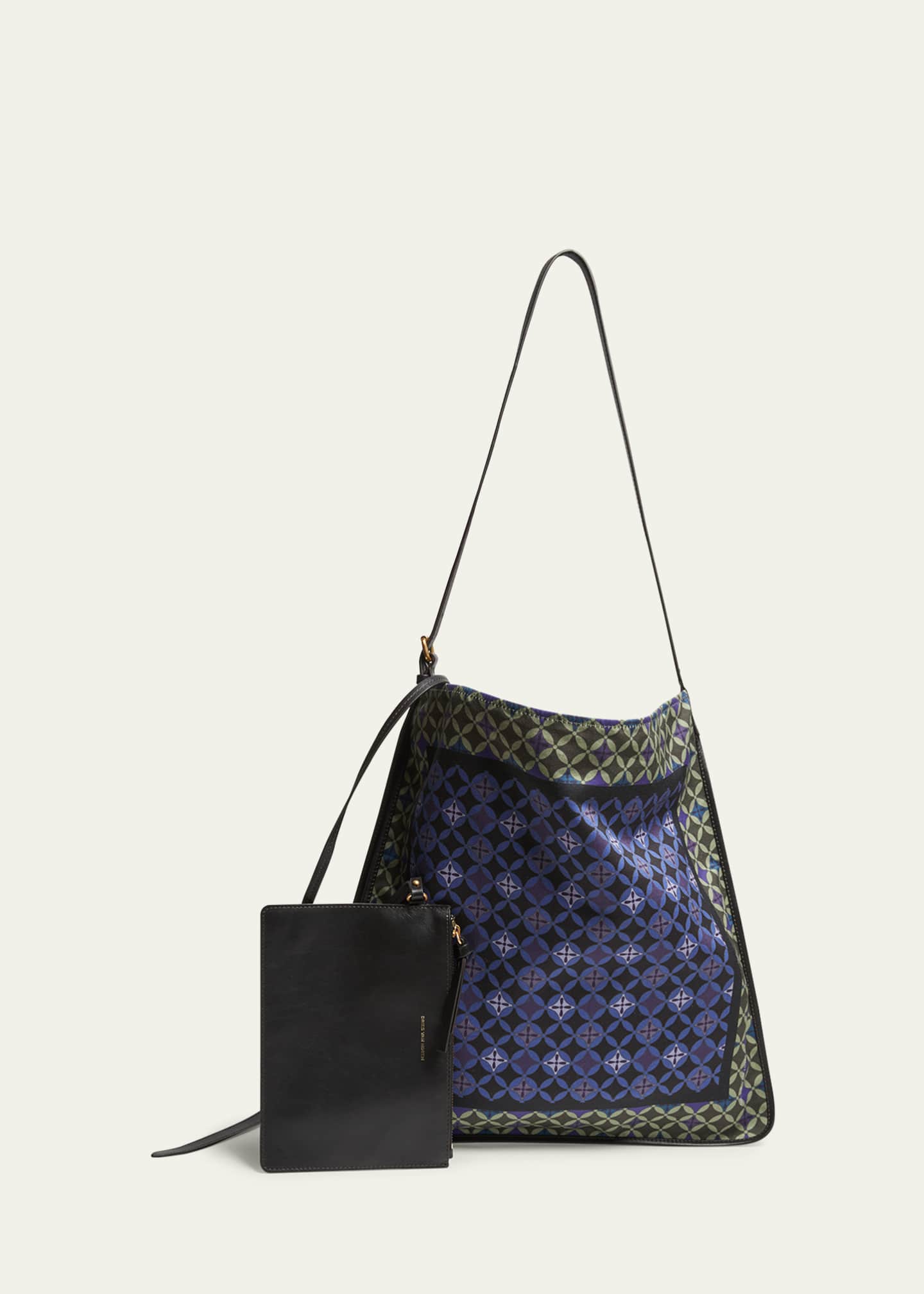 Dries Van Noten Medium Geometric Scarf Hobo Bag Image 4 of 4