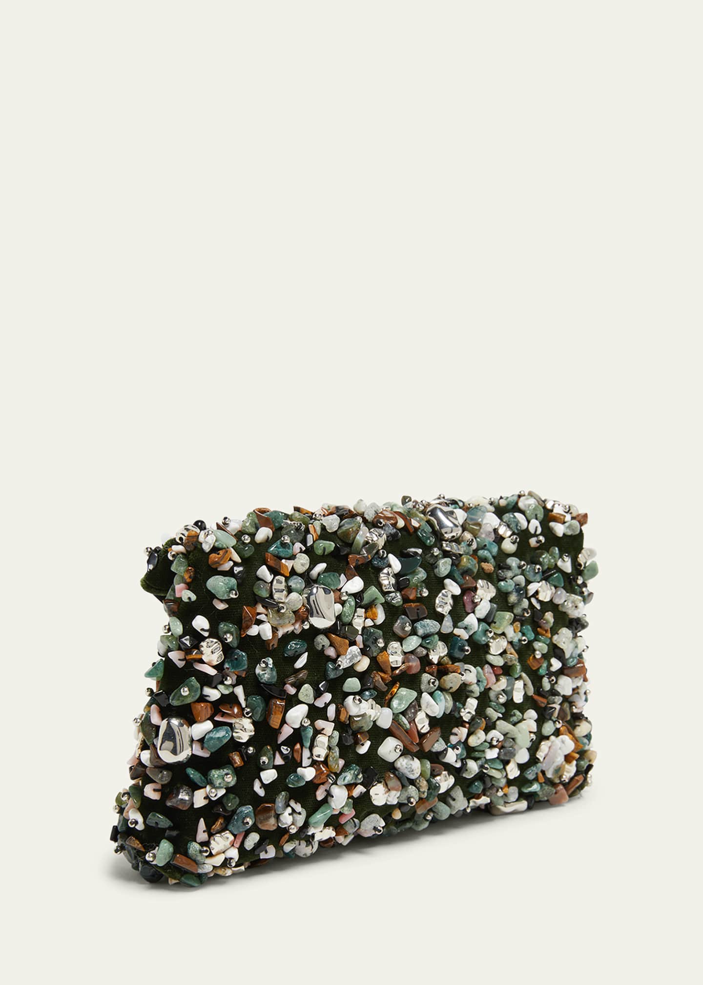 Dries Van Noten Stone-Embellished Envelope Clutch Bag Image 2 of 4
