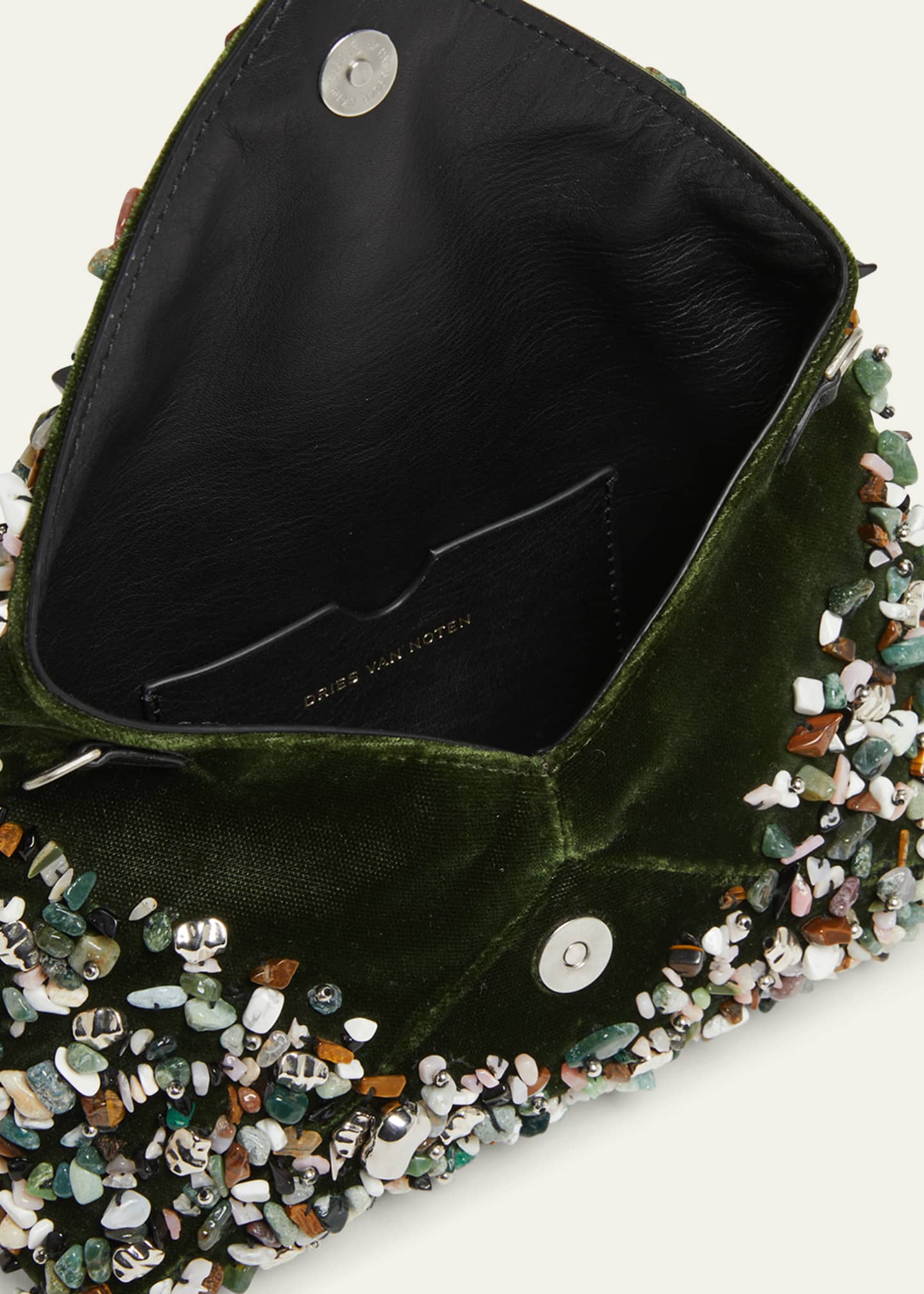 Dries Van Noten Stone-Embellished Envelope Clutch Bag Image 3 of 4