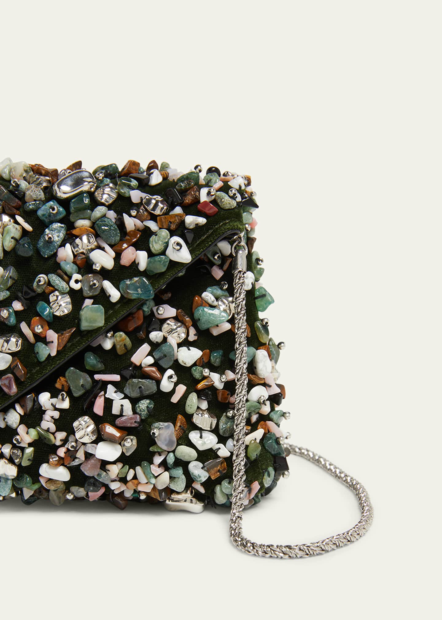 Dries Van Noten Stone-Embellished Envelope Clutch Bag Image 4 of 4