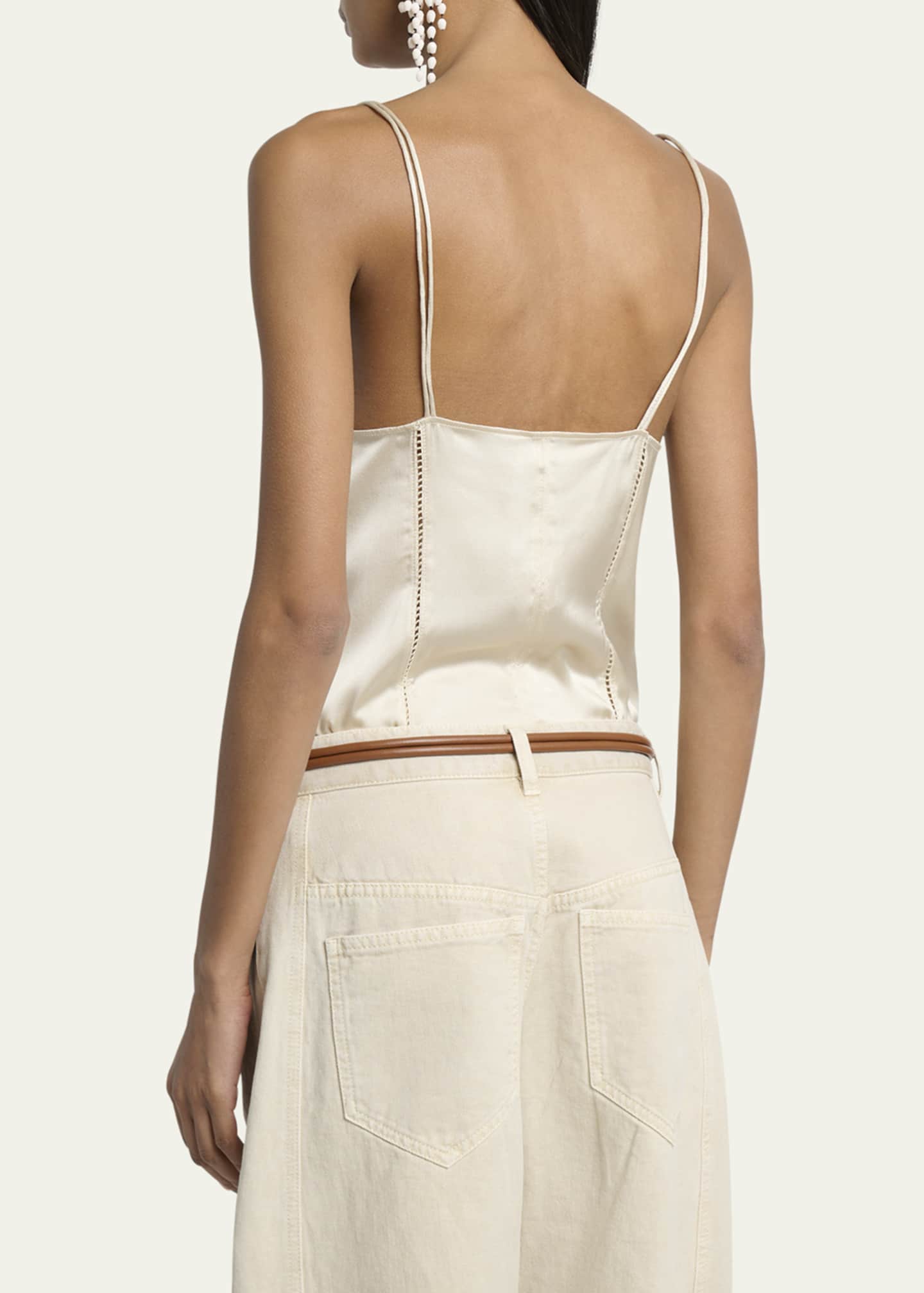 Isabel Marant Diandra Lace Inset Silk Top - Bergdorf Goodman