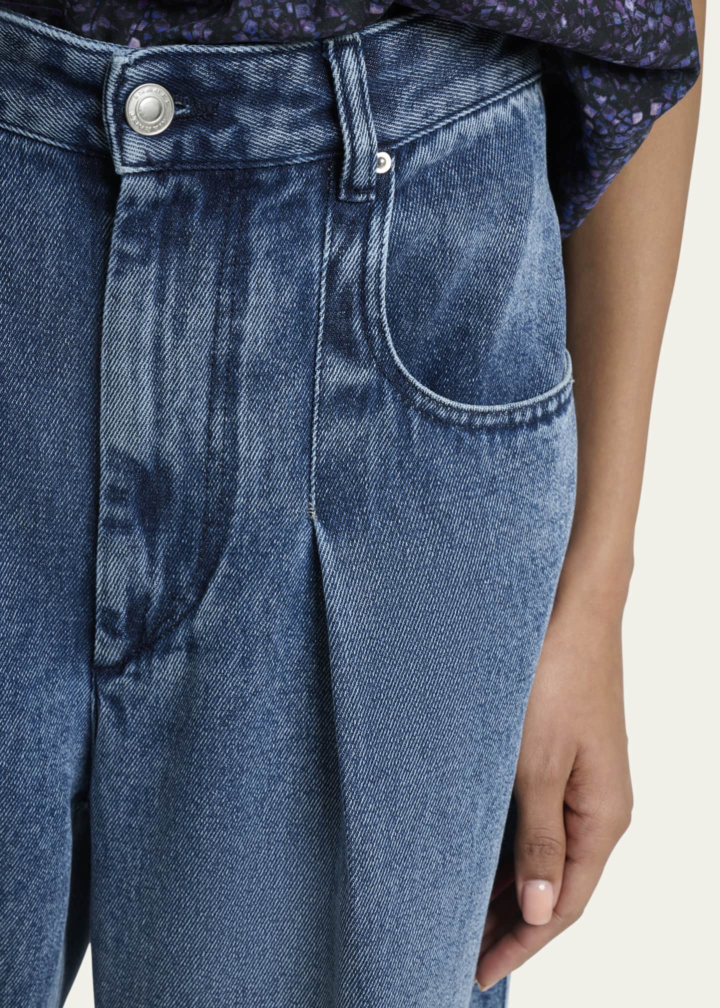 【関税&送料込】Isabel Marant Rodayna Jeans In Denim Isabel Marant Rodayna Wide Leg Fluid Denim Pants - Bergdorf