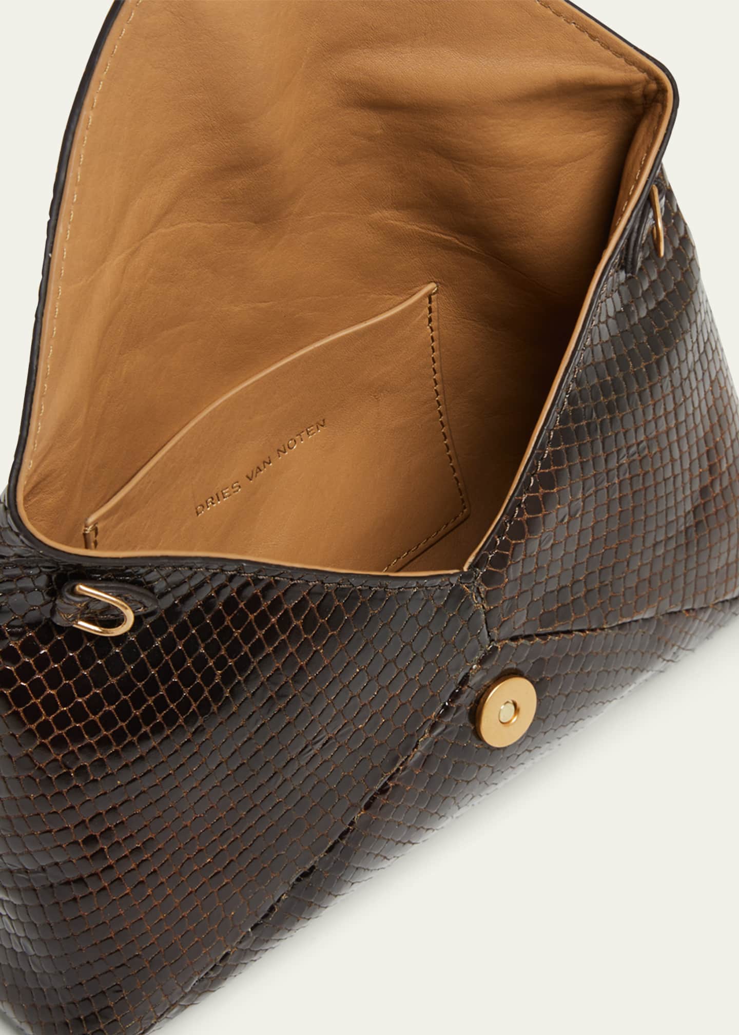 Dries Van Noten Small Embossed Leather Envelope Clutch Bag Image 3 of 4