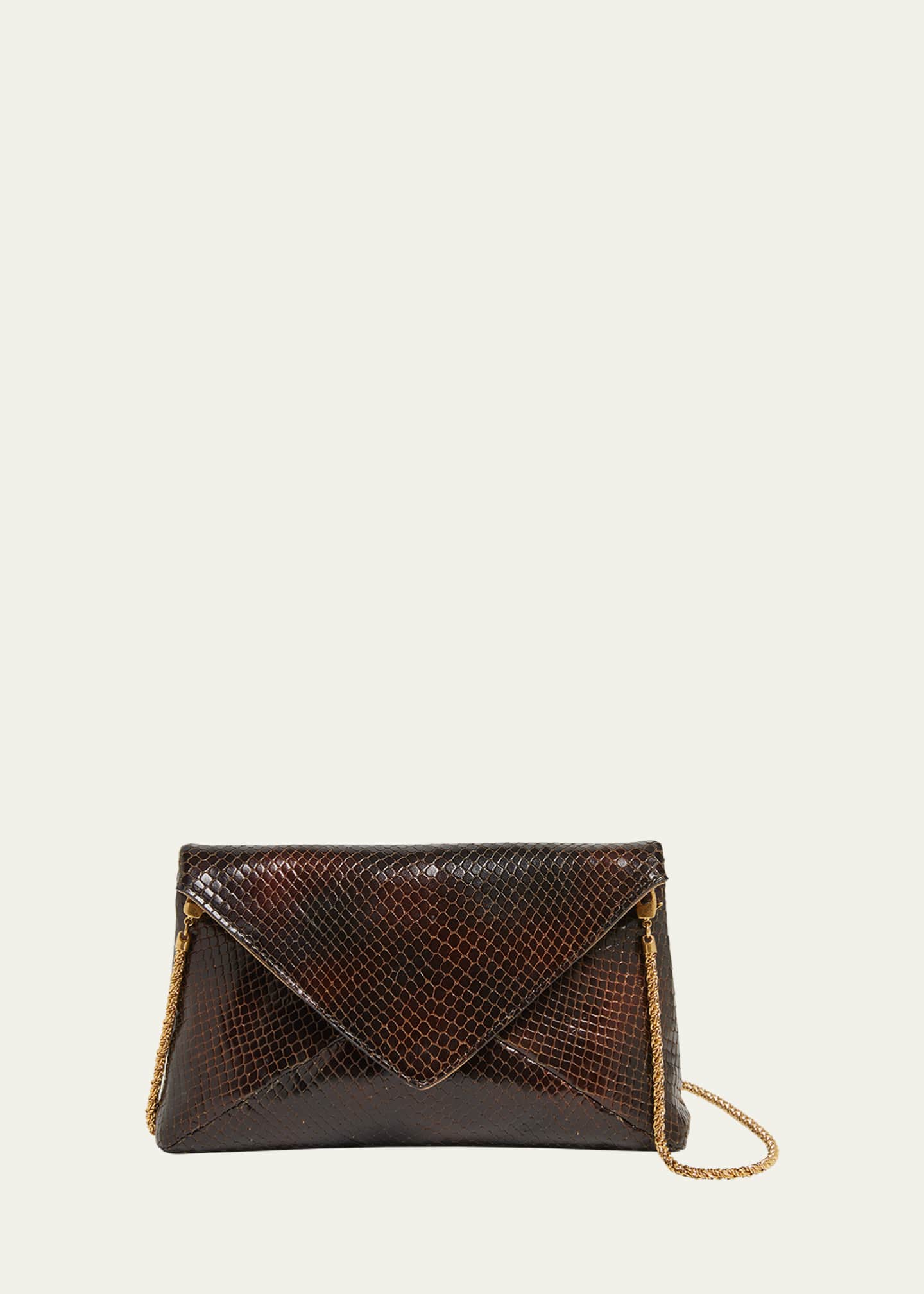 Dries Van Noten Small Embossed Leather Envelope Clutch Bag Image 1 of 4