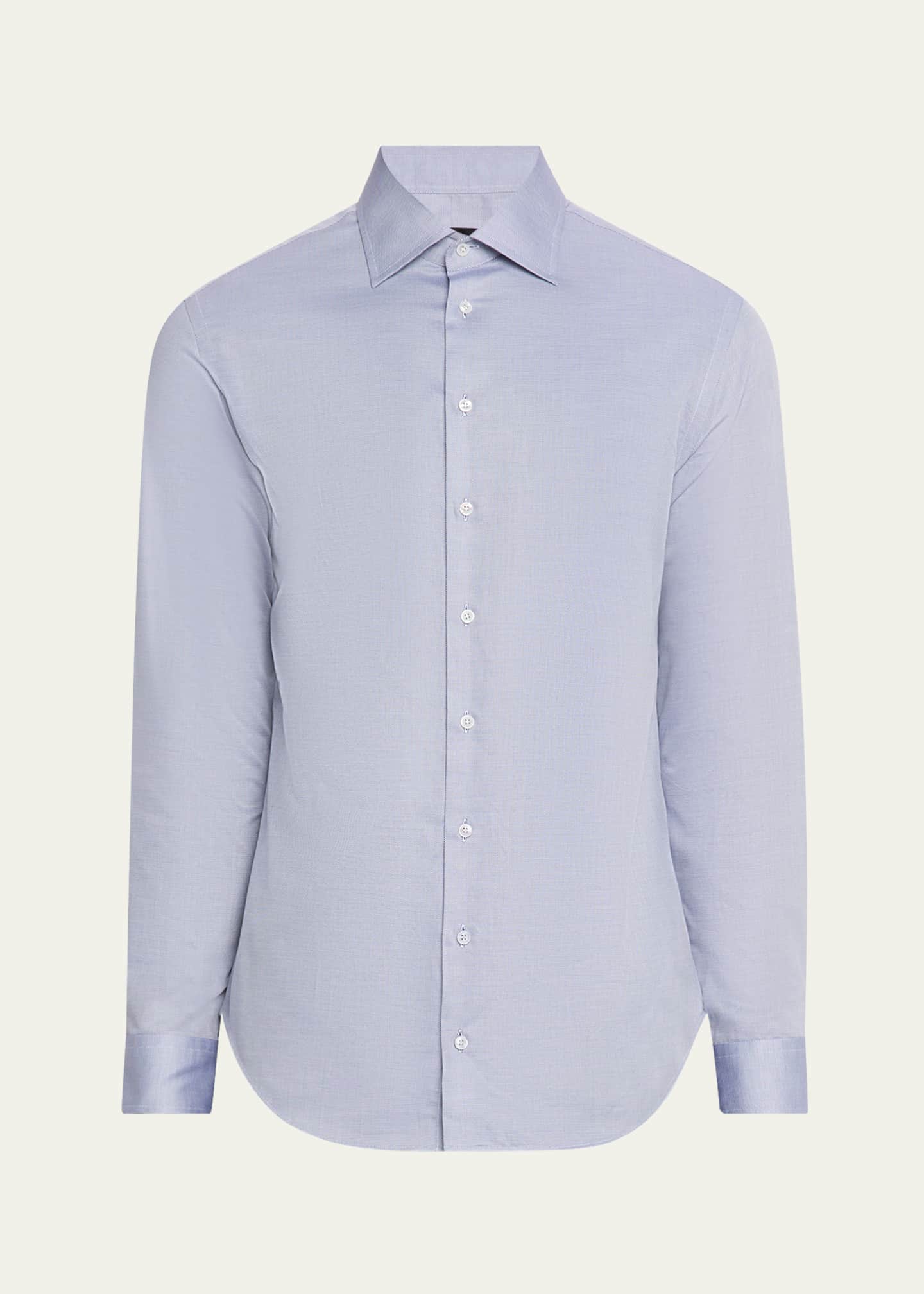 Giorgio Armani Men's Cotton Micro-Dot Dress Shirt Image 1 of 5